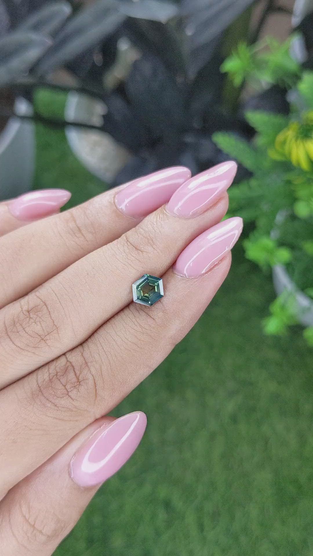 1.05 Ct. Bluish Green Sapphire from Australia Size Video