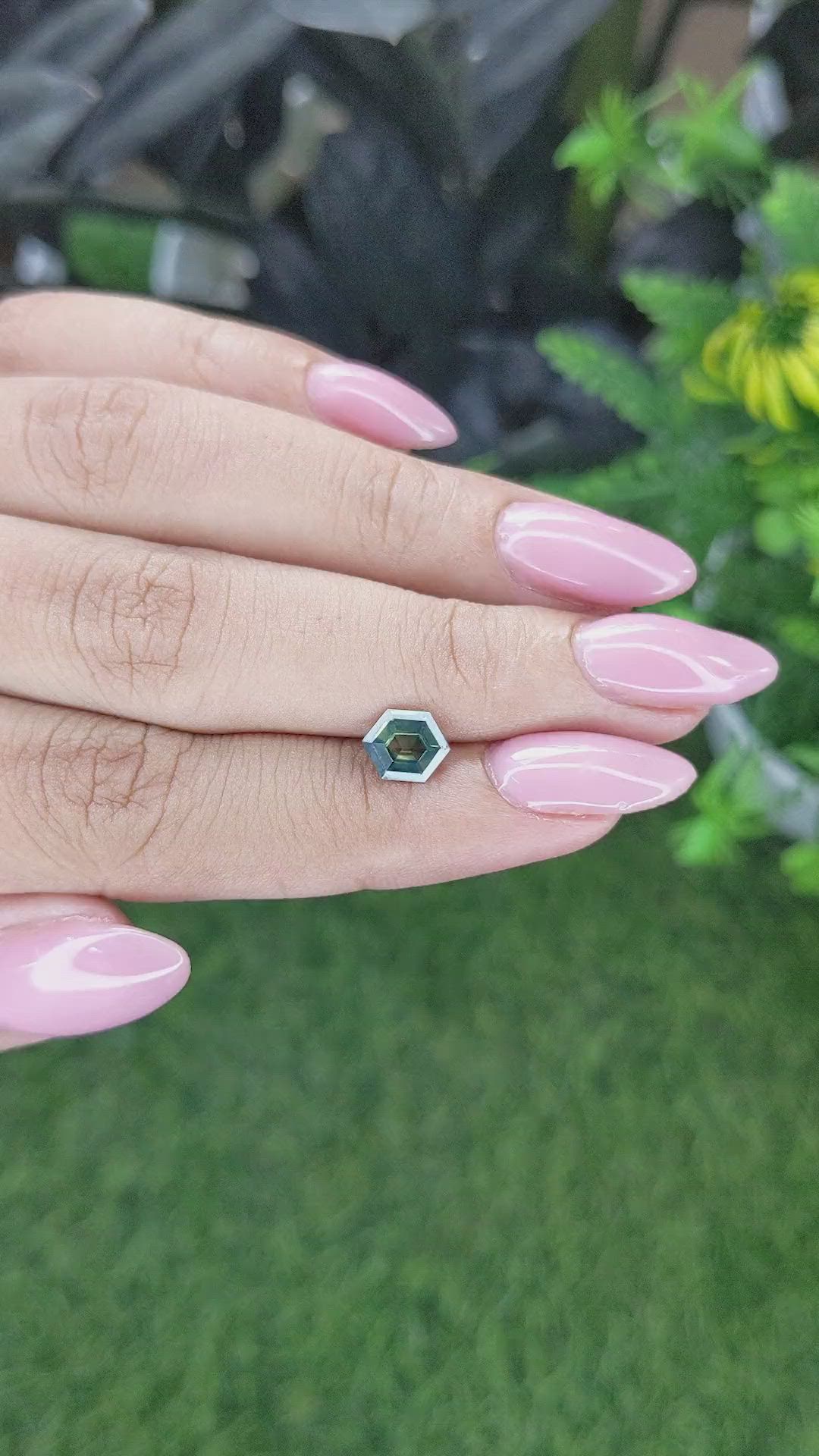 1.05 Ct. Bluish Green Sapphire from Australia Size Video