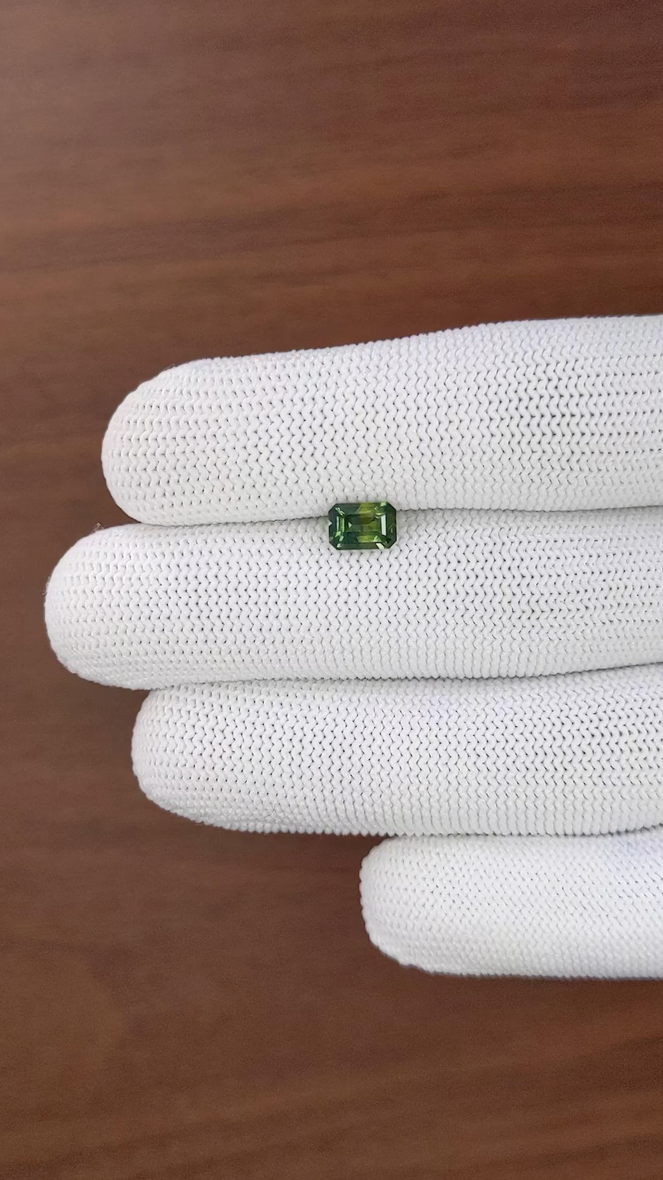 1.12 Ct. Bluish Green Sapphire from Australia Size Video