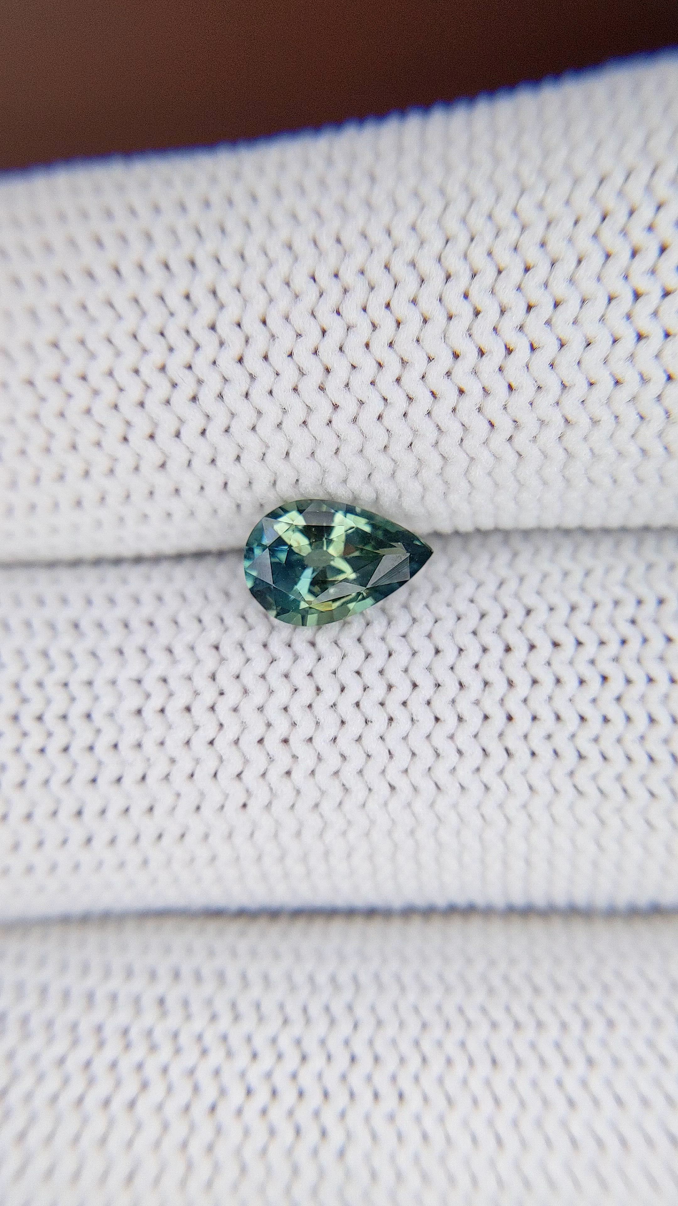 1.12 Ct. Greenish Blue Sapphire from Madagascar Size Video