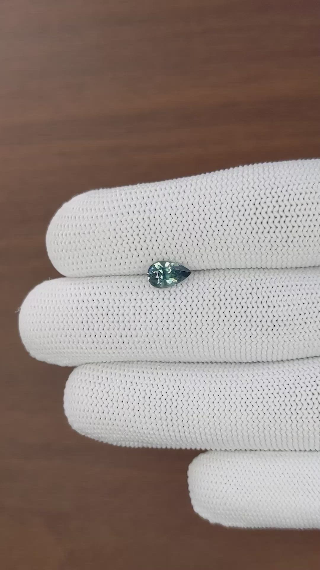 1.14 Ct. Greenish Blue Sapphire from Madagascar Size Video
