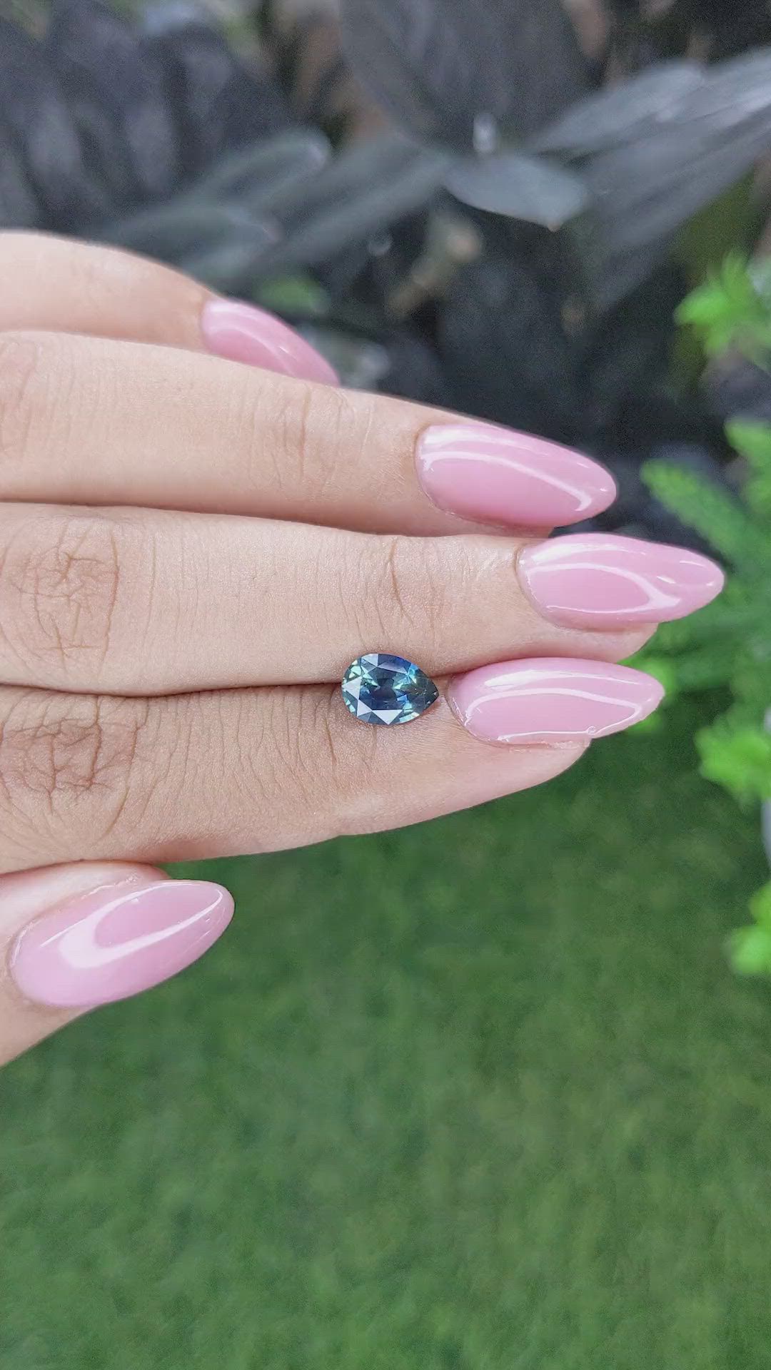 1.22 Ct. Greenish Blue Sapphire from Madagascar Size Video