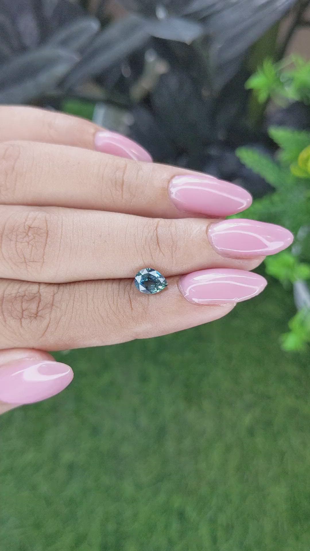 1.04 Ct. Greenish Blue Sapphire from Madagascar Size Video