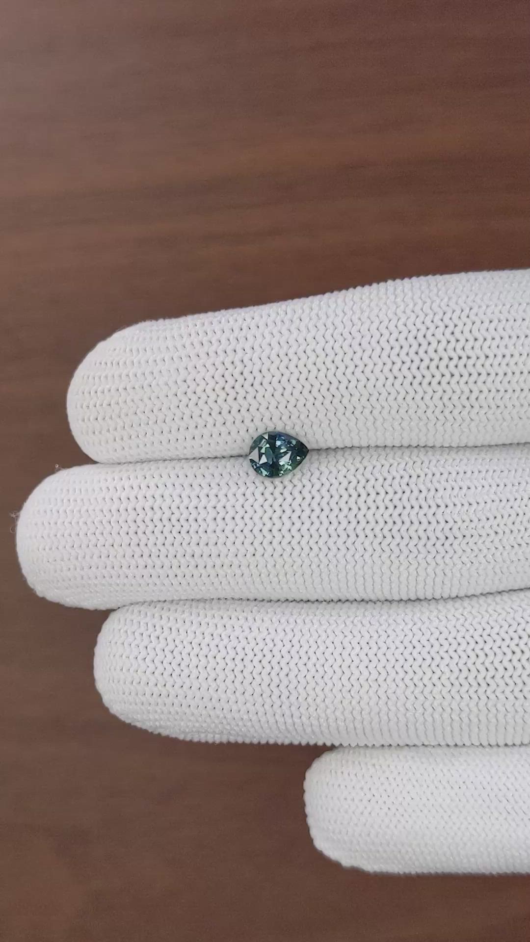 1.04 Ct. Greenish Blue Sapphire from Madagascar Size Video