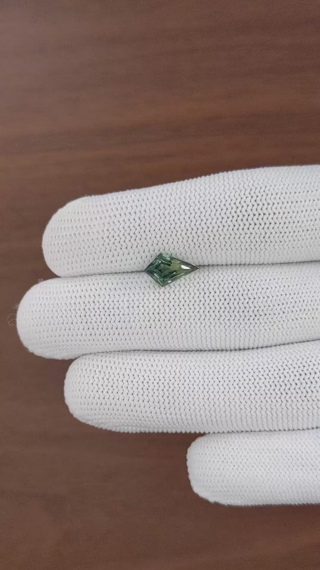 2.02 Ct. Bluish Green Sapphire from Madagascar Size Video