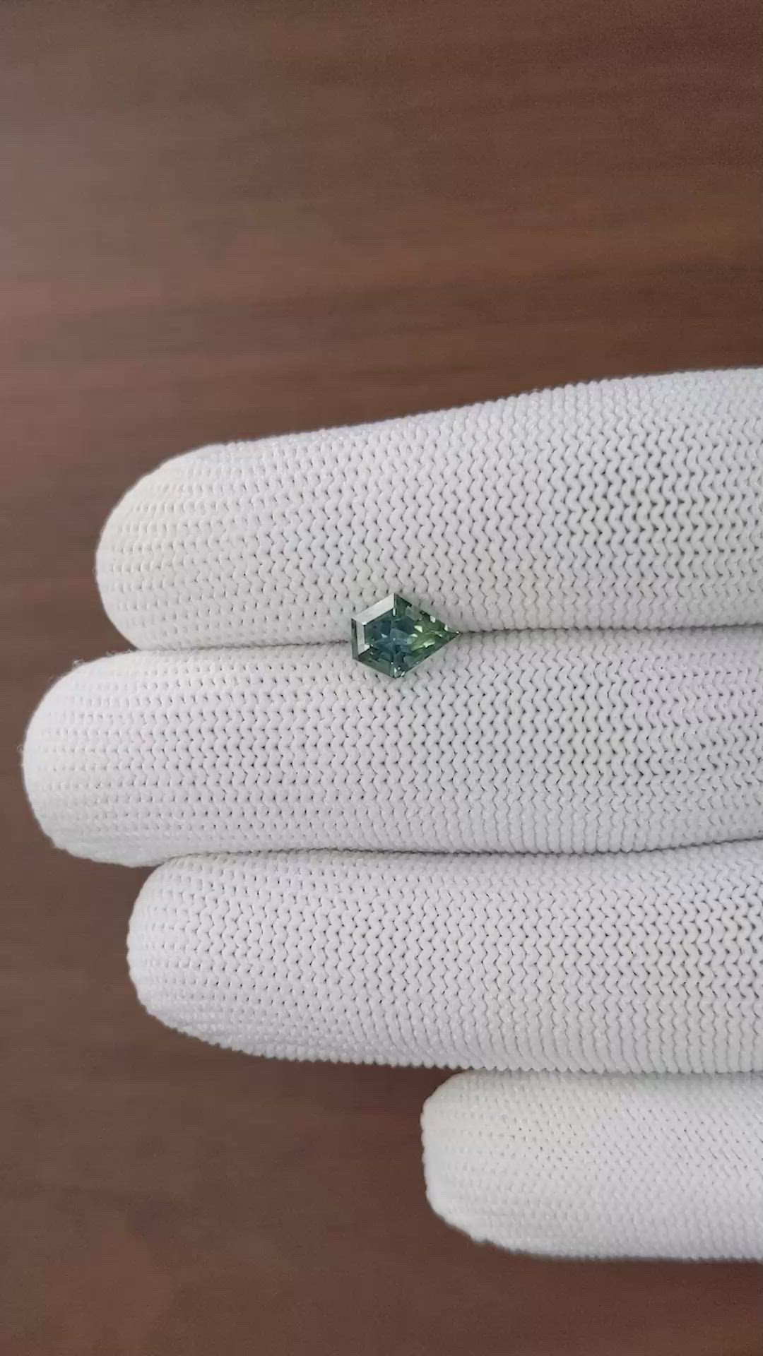 1.51 Ct. Bluish Green Sapphire from Madagascar Size Video