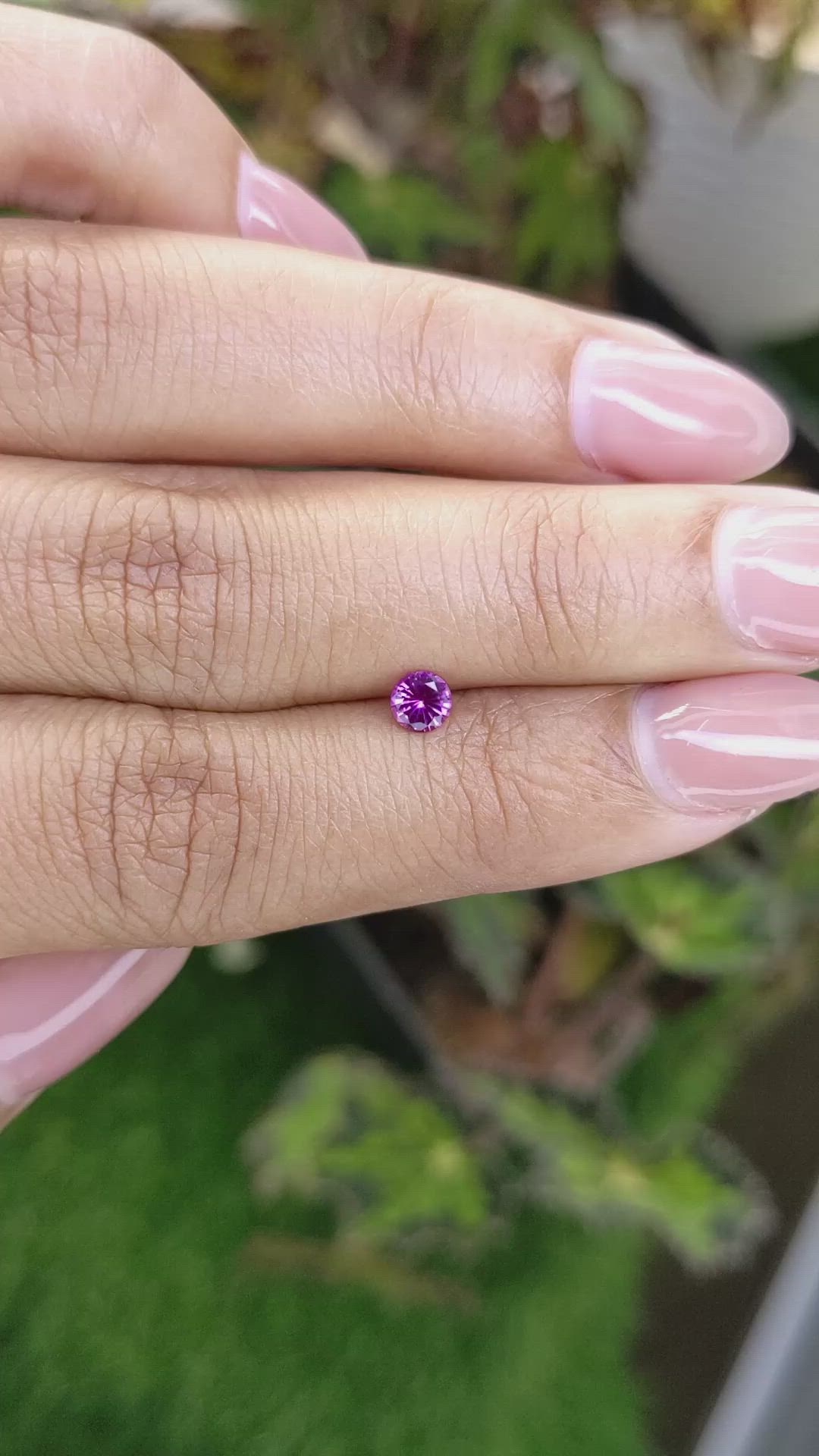 0.28 Ct. Purplish Pink Sapphire from Ceylon (Sri Lanka) Size Video