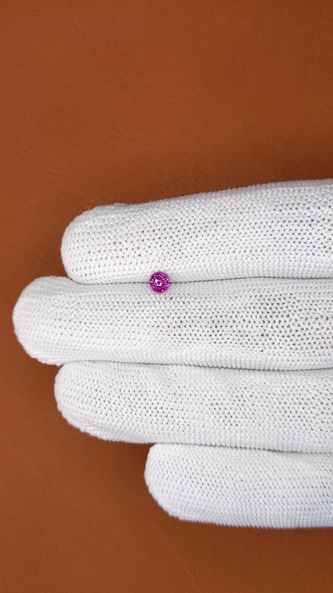 0.28 Ct. Purplish Pink Sapphire from Ceylon (Sri Lanka) Size Video
