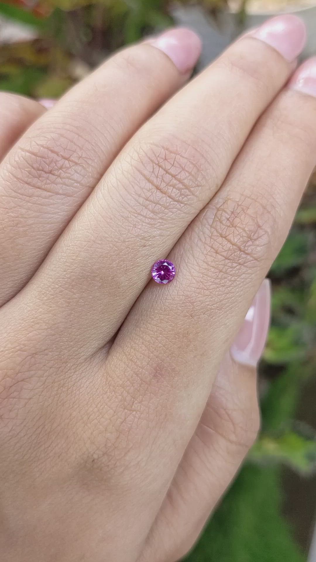 0.28 Ct. Purplish Pink Sapphire from Ceylon (Sri Lanka) Size Video