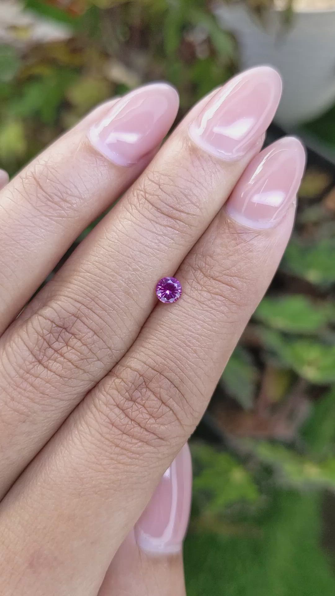 0.28 Ct. Purplish Pink Sapphire from Ceylon (Sri Lanka) Size Video