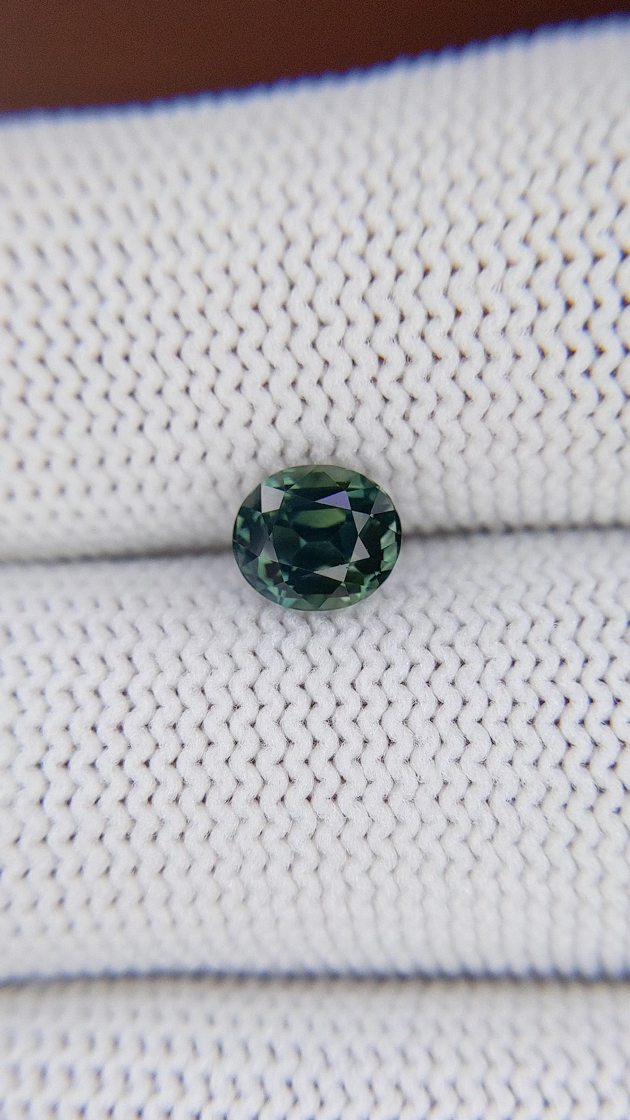 1.53 Ct. Bluish Green Sapphire from Madagascar Size Video