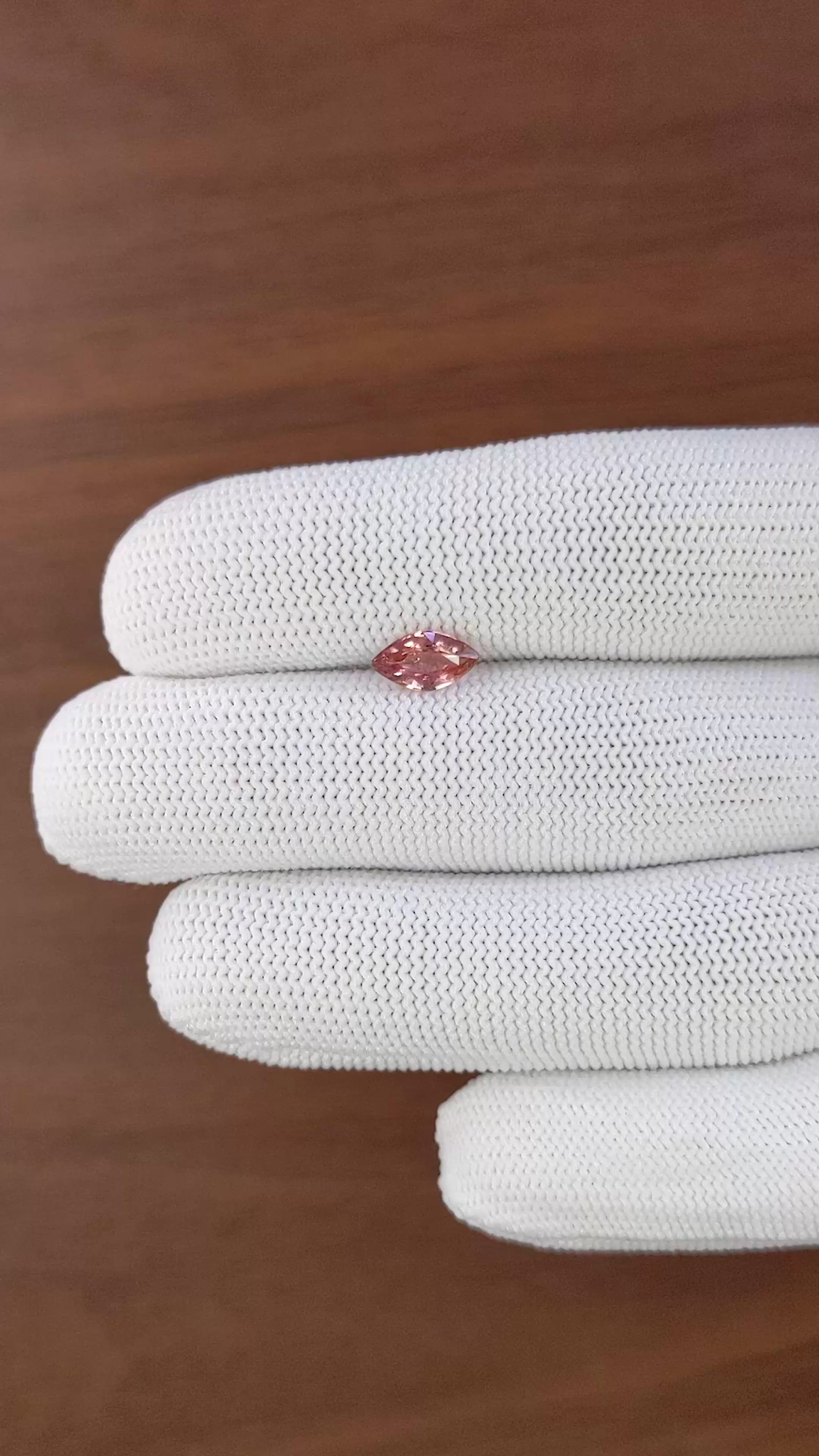 1.00 Ct. Padparadscha Sapphire from Madagascar Size Video