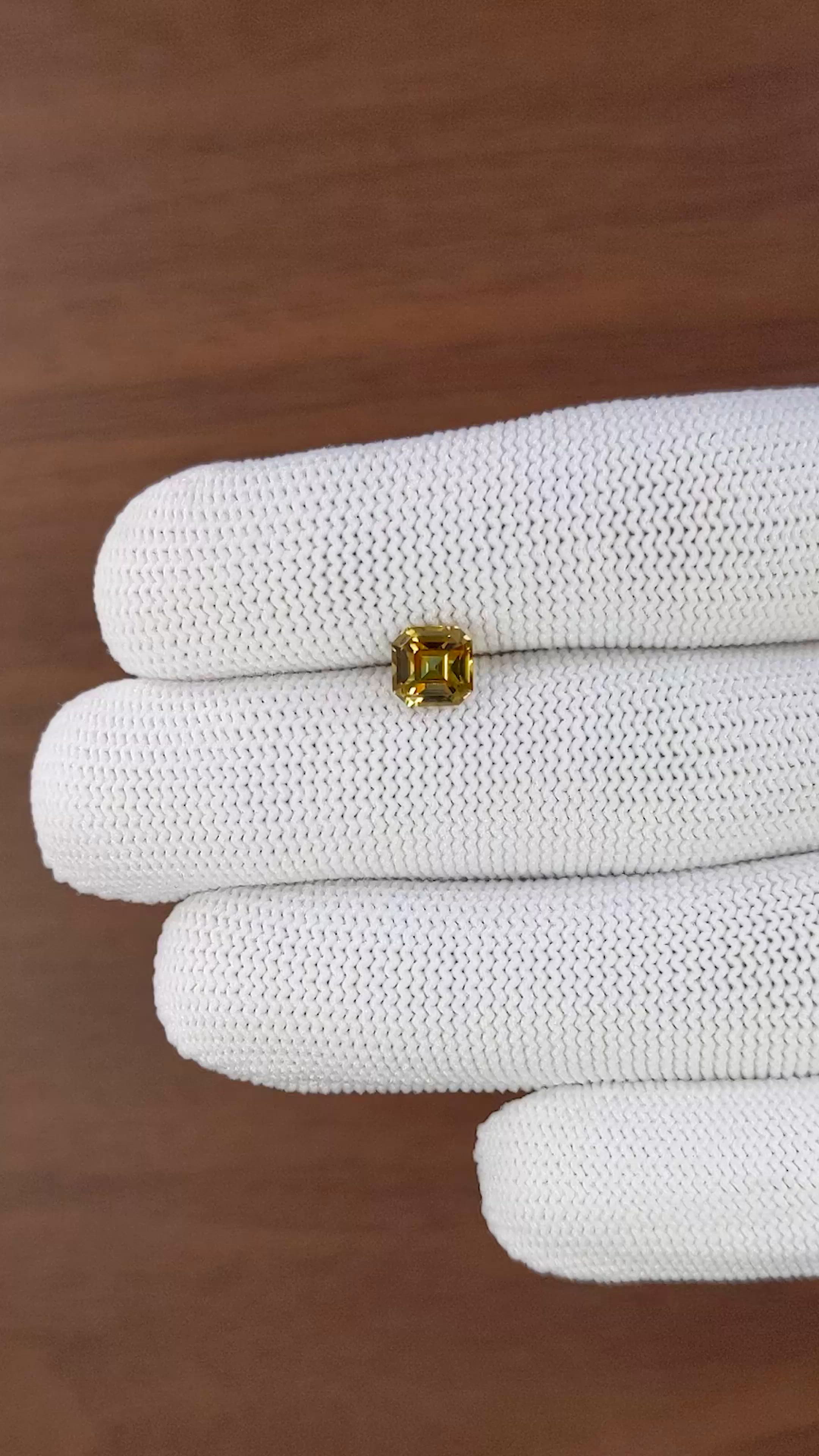 1.75 Ct. Greenish Yellow Sapphire from Madagascar Size Video