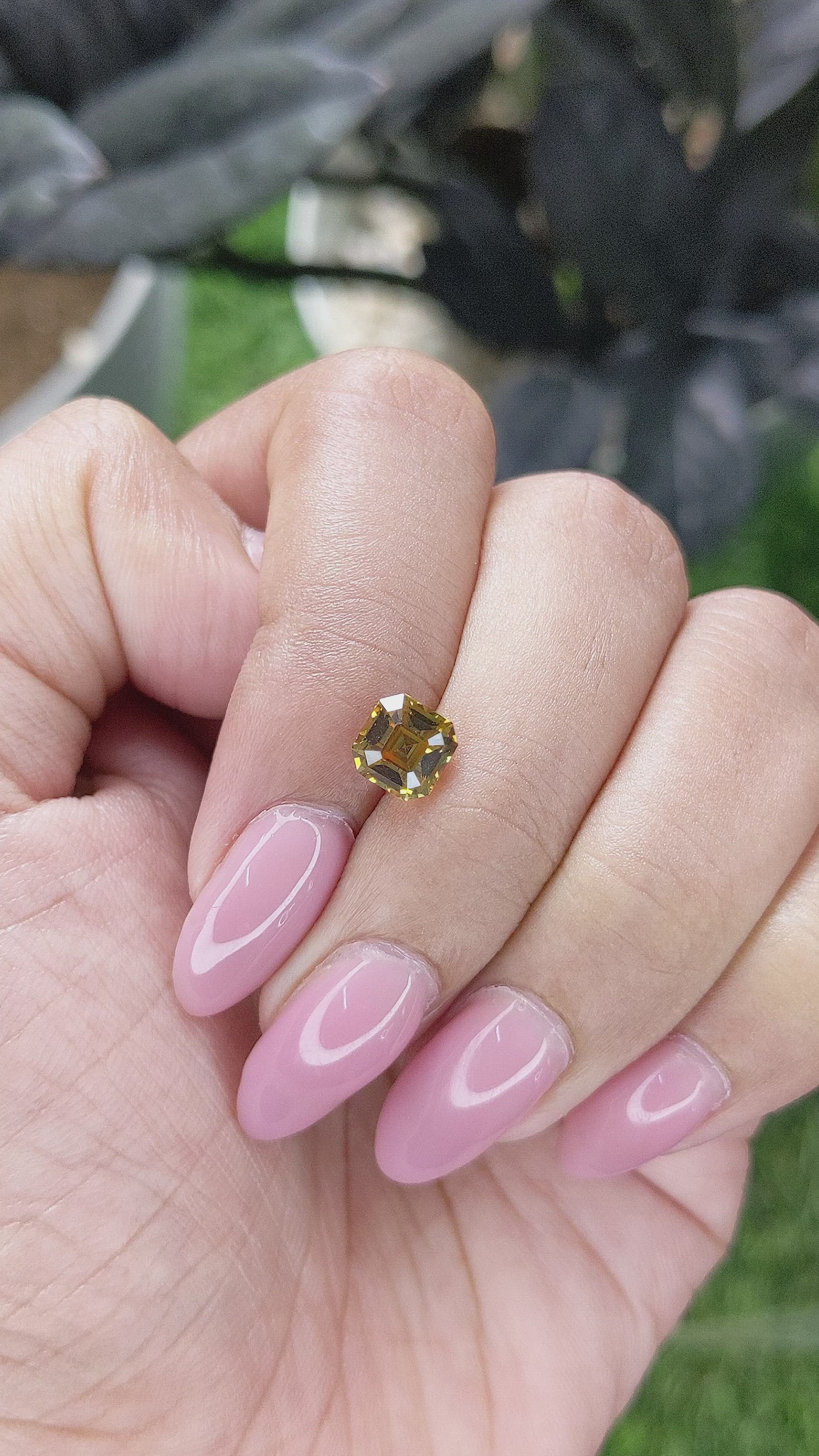 1.75 Ct. Greenish Yellow Sapphire from Madagascar Size Video