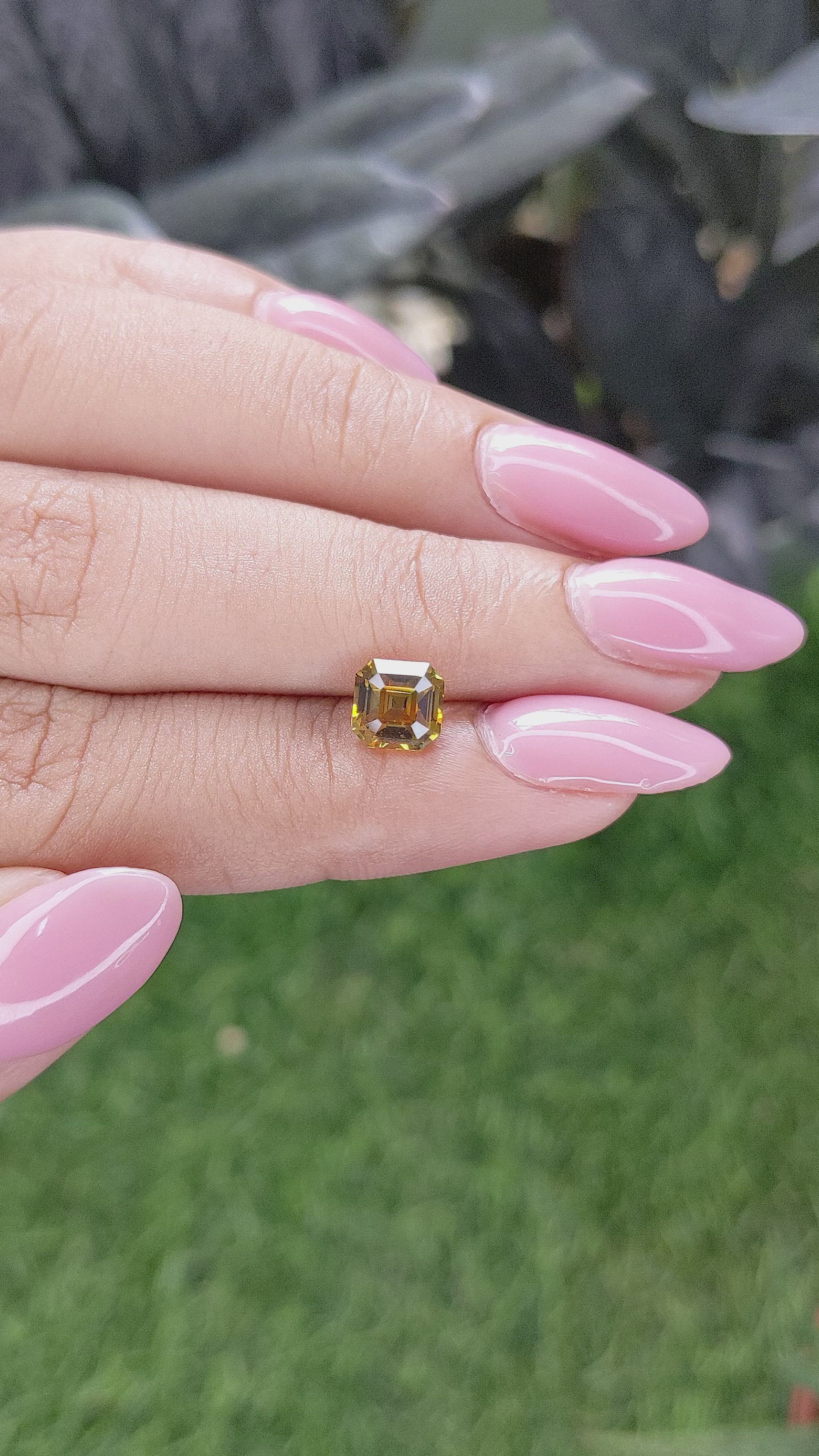 1.75 Ct. Greenish Yellow Sapphire from Madagascar Size Video