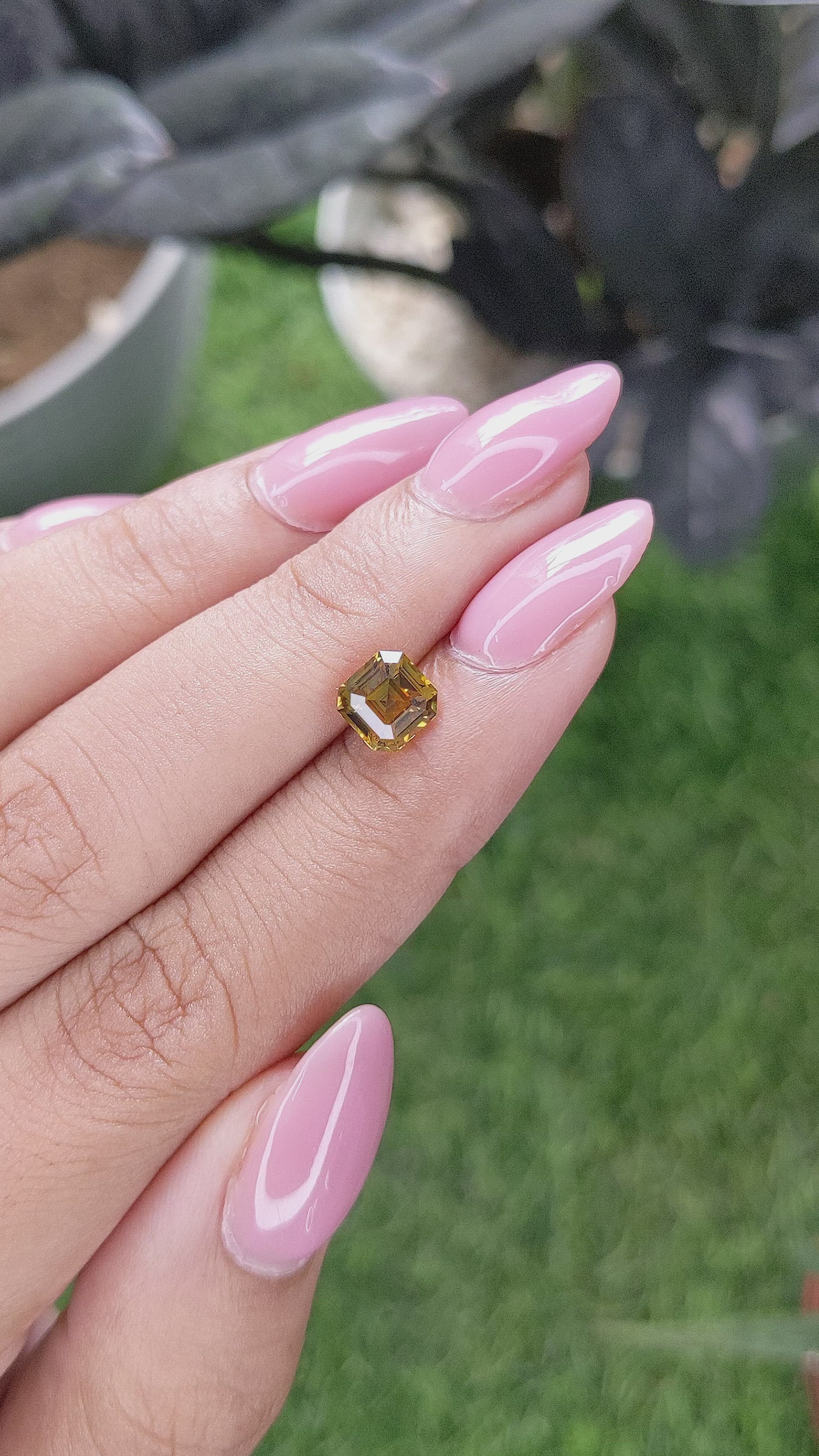 1.75 Ct. Greenish Yellow Sapphire from Madagascar Size Video