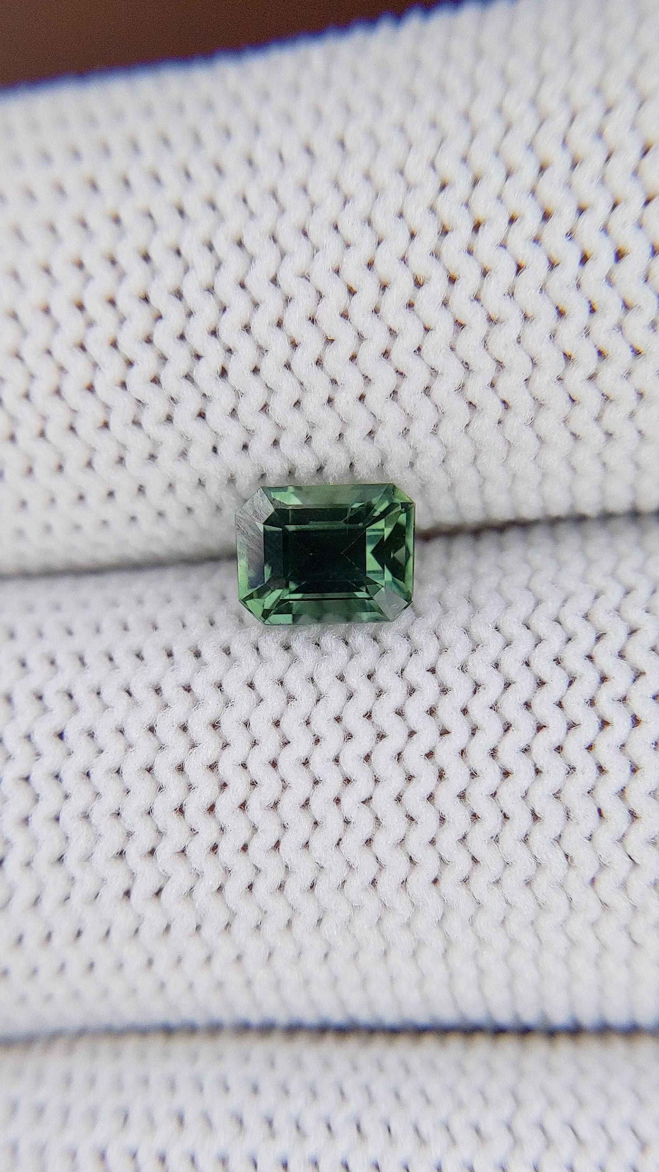 1.18 Ct. Bluish Green Sapphire from Madagascar Size Video