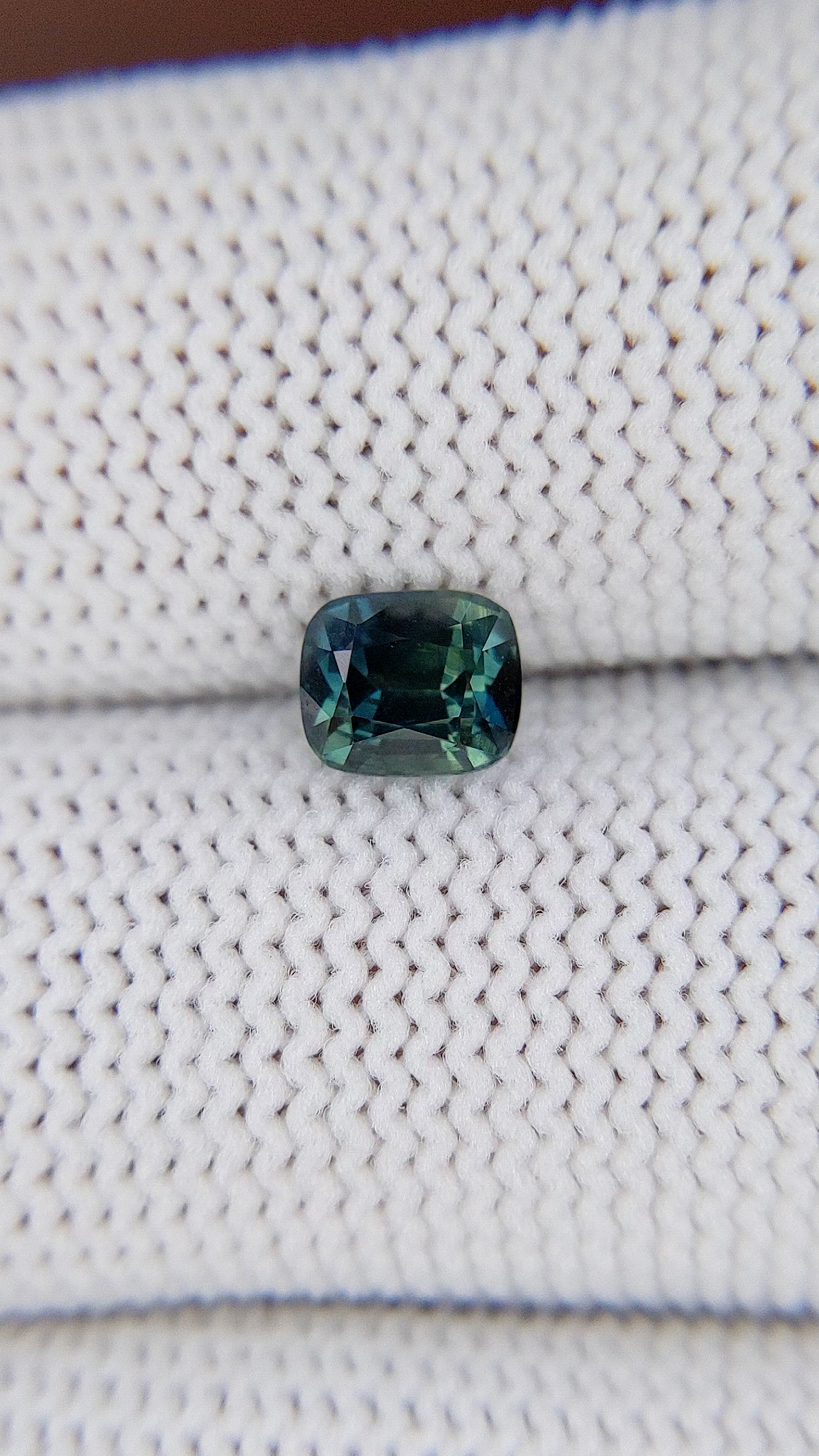 1.08 Ct. Bluish Green Sapphire from Madagascar Size Video