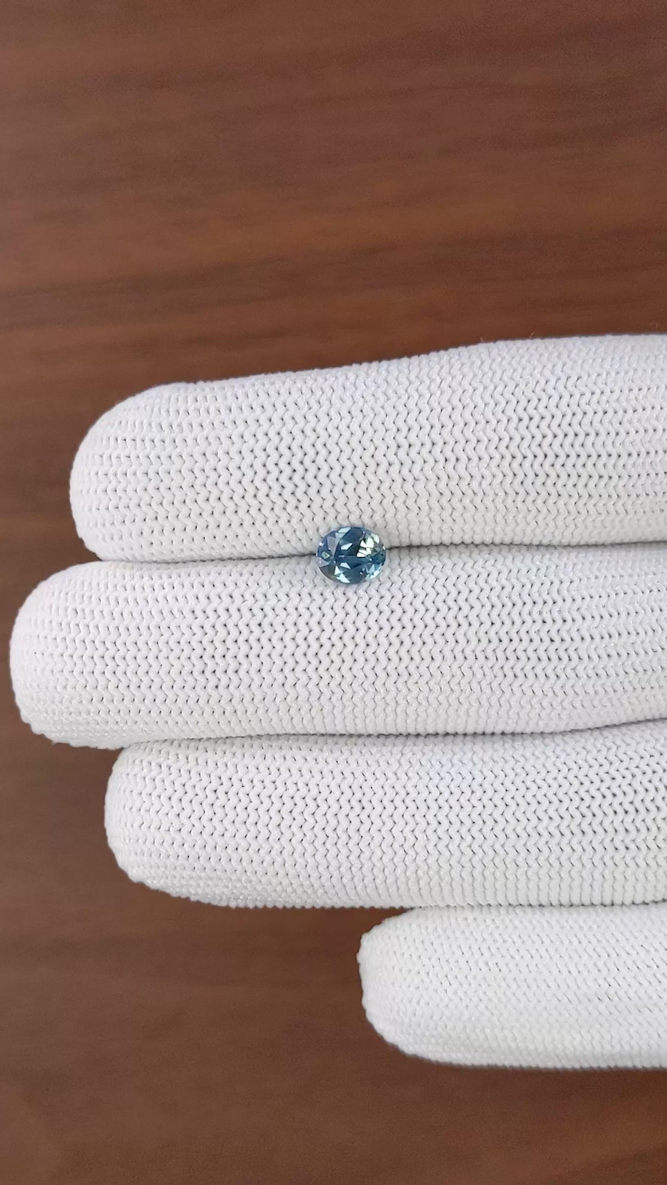 1.00 Ct. Greenish Blue Sapphire from Madagascar Size Video
