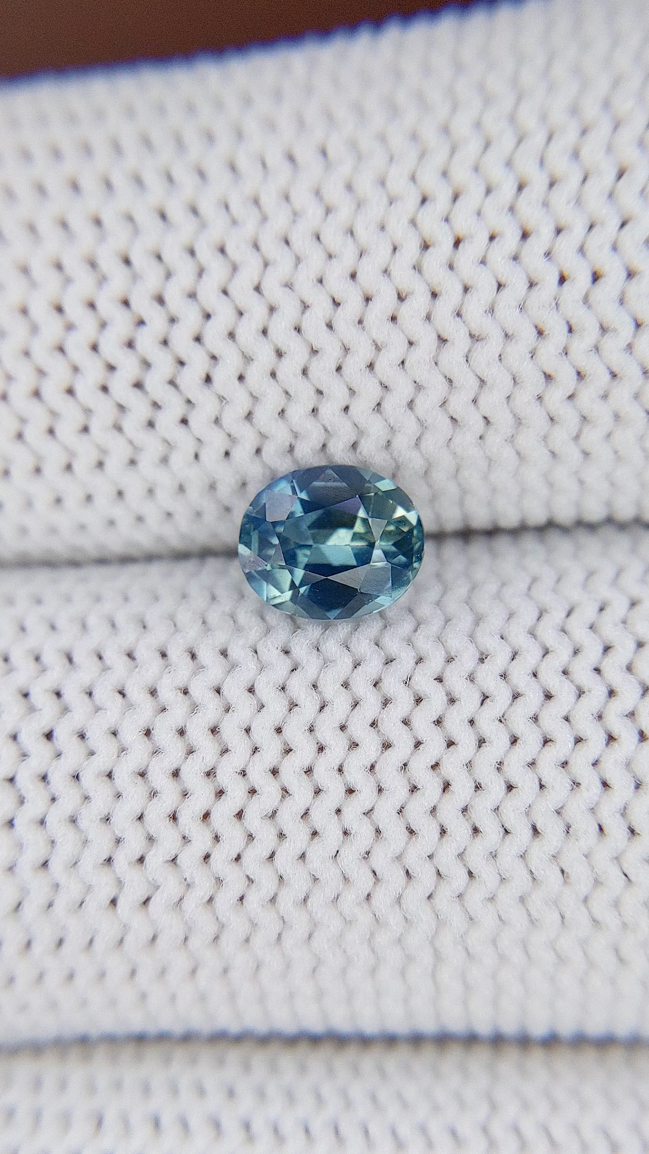 1.00 Ct. Greenish Blue Sapphire from Madagascar Size Video