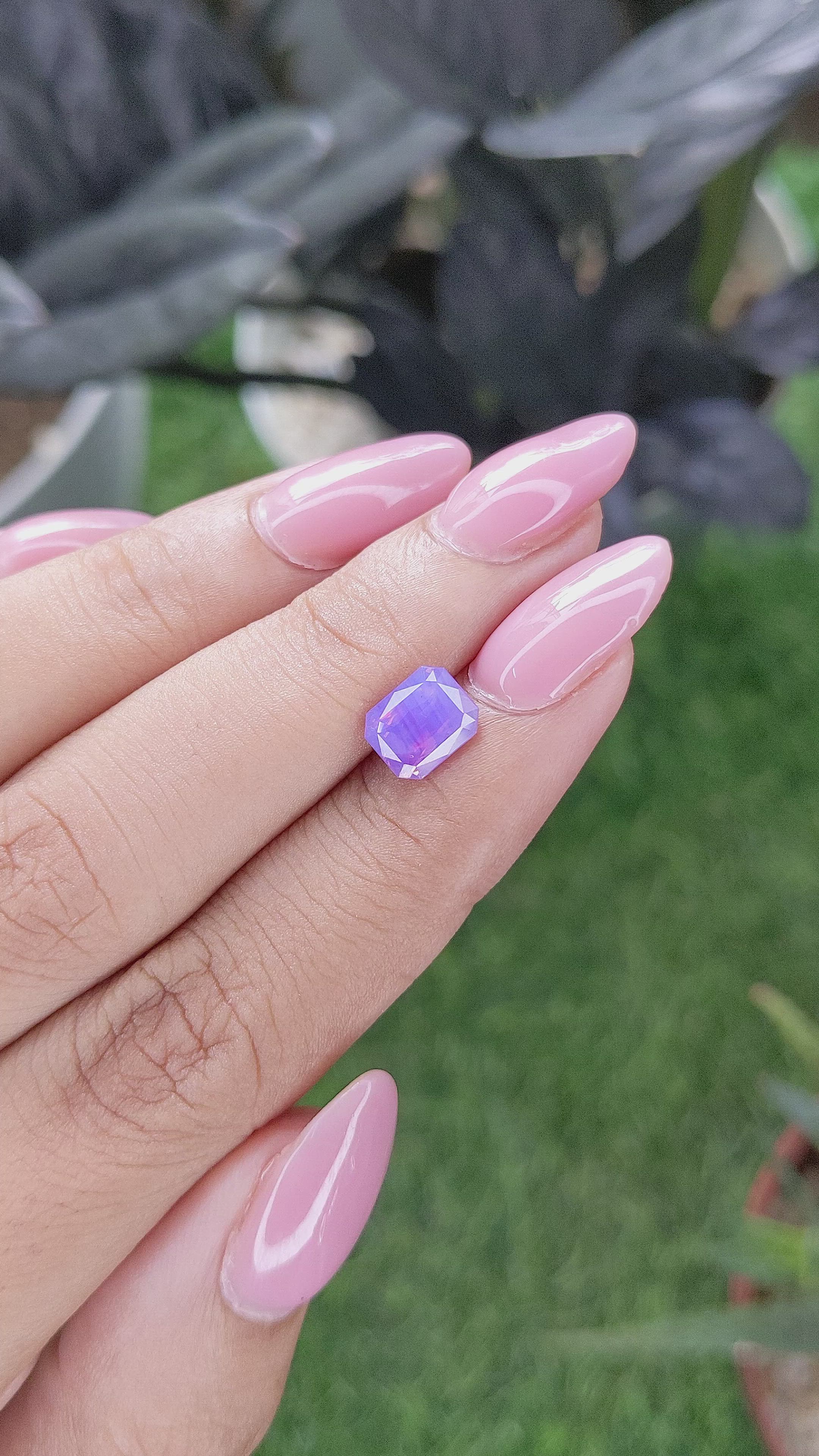 1.69 Ct. Pinkish Purple Sapphire from Madagascar Size Video