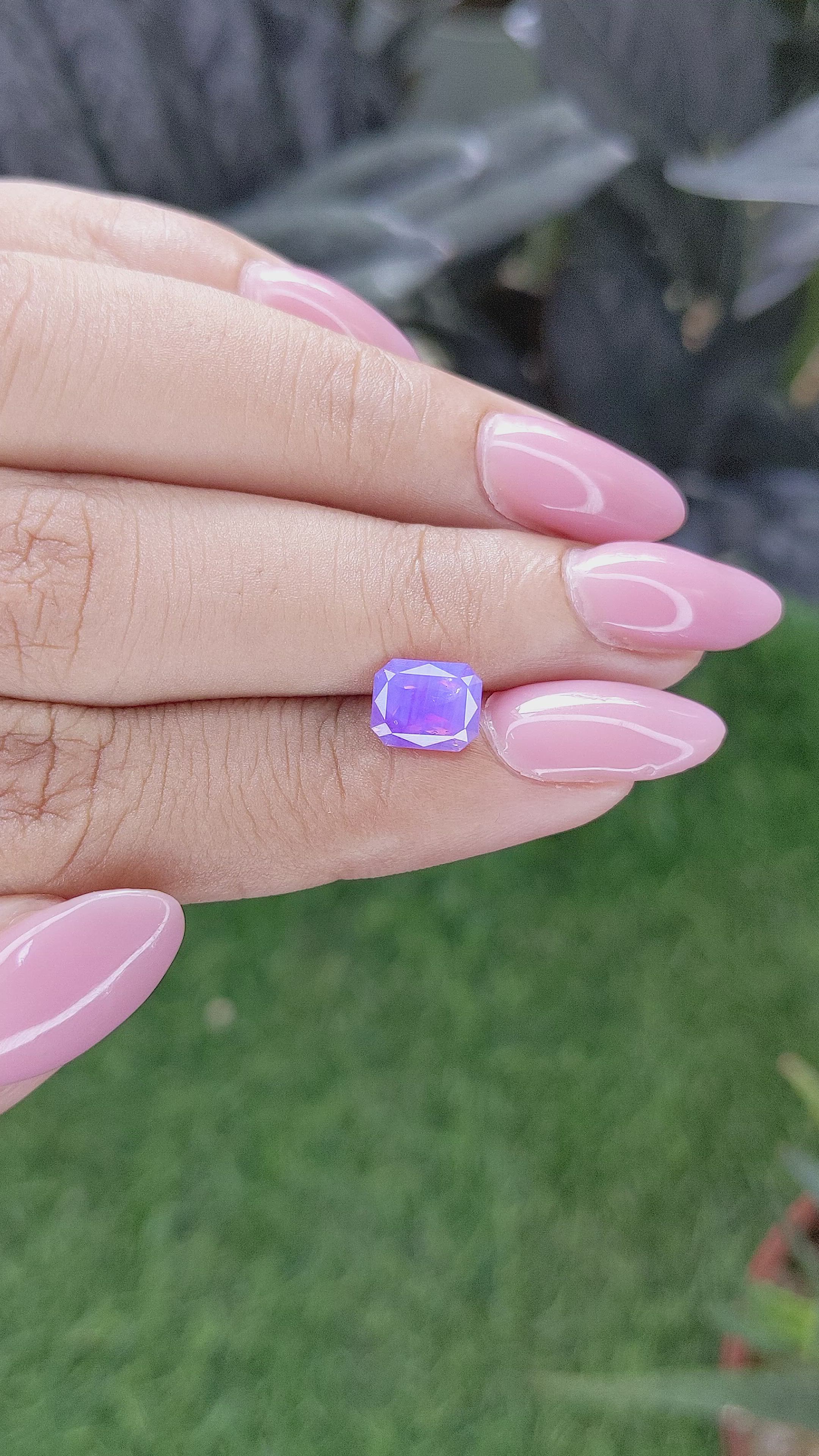 1.69 Ct. Pinkish Purple Sapphire from Madagascar Size Video