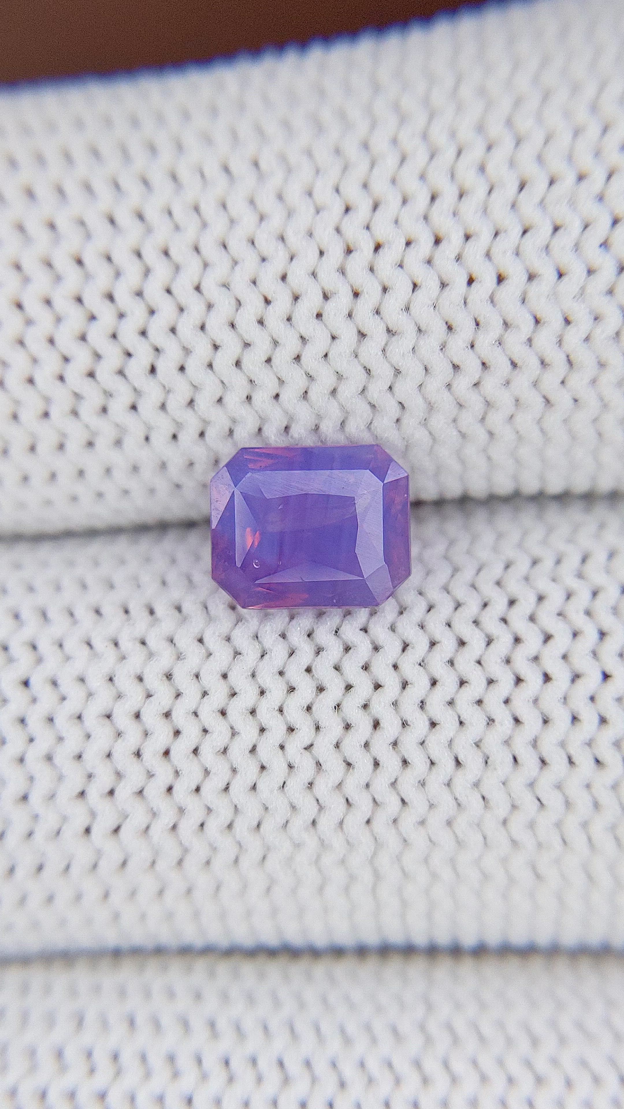 1.69 Ct. Pinkish Purple Sapphire from Madagascar Size Video
