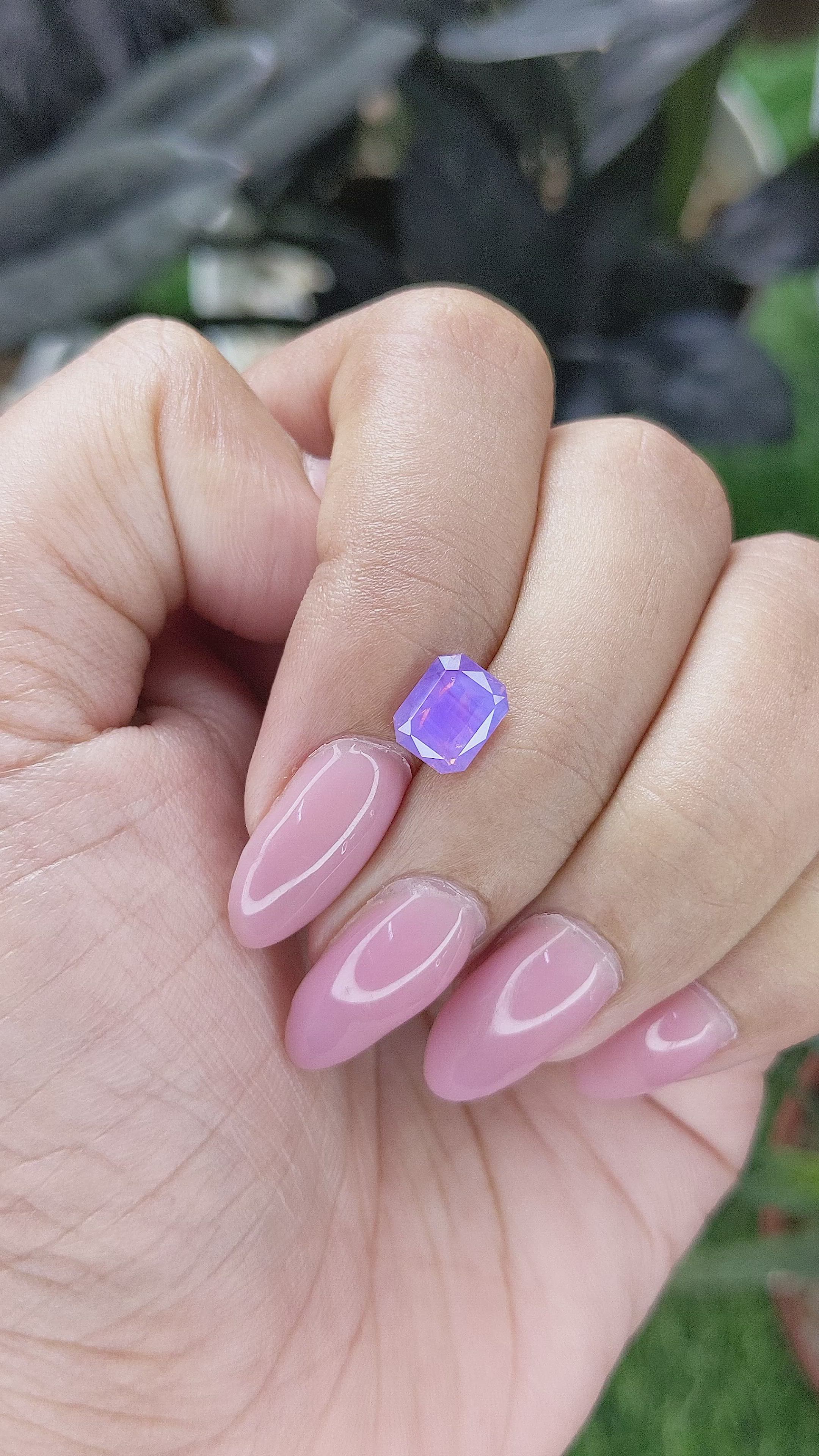 1.69 Ct. Pinkish Purple Sapphire from Madagascar Size Video