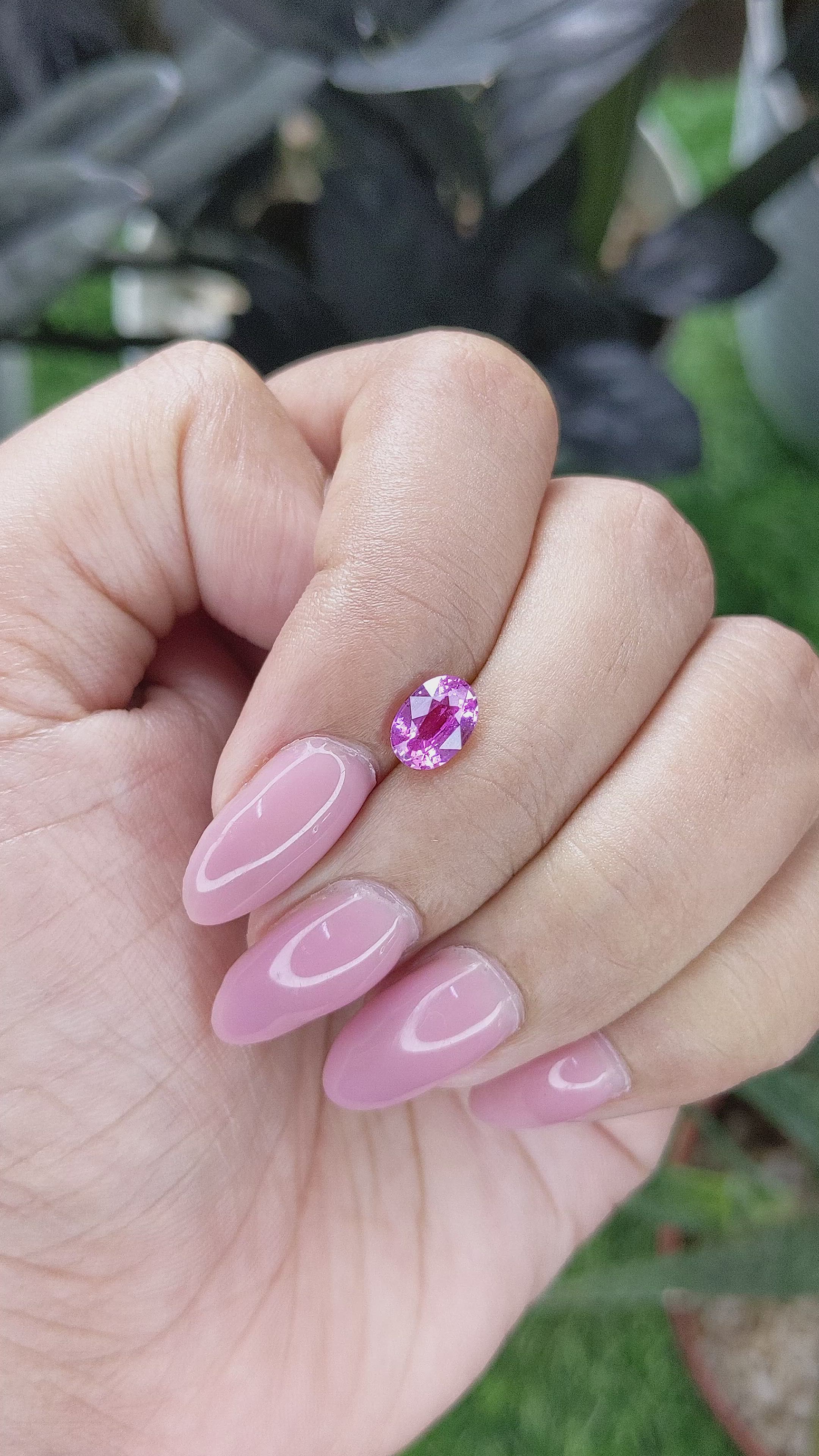 1.15 Ct. Purplish Pink Sapphire from Madagascar Size Video