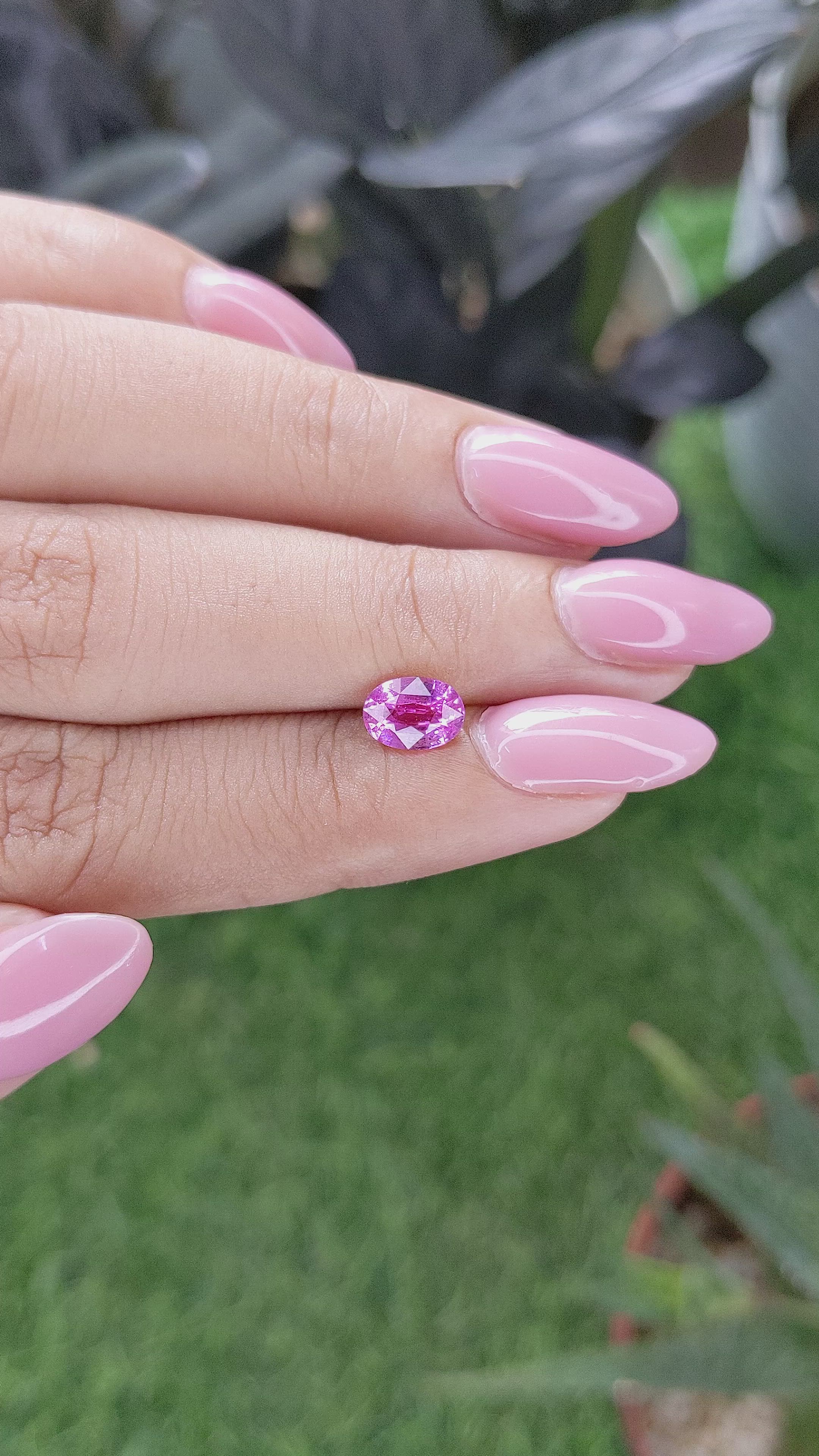 1.15 Ct. Purplish Pink Sapphire from Madagascar Size Video