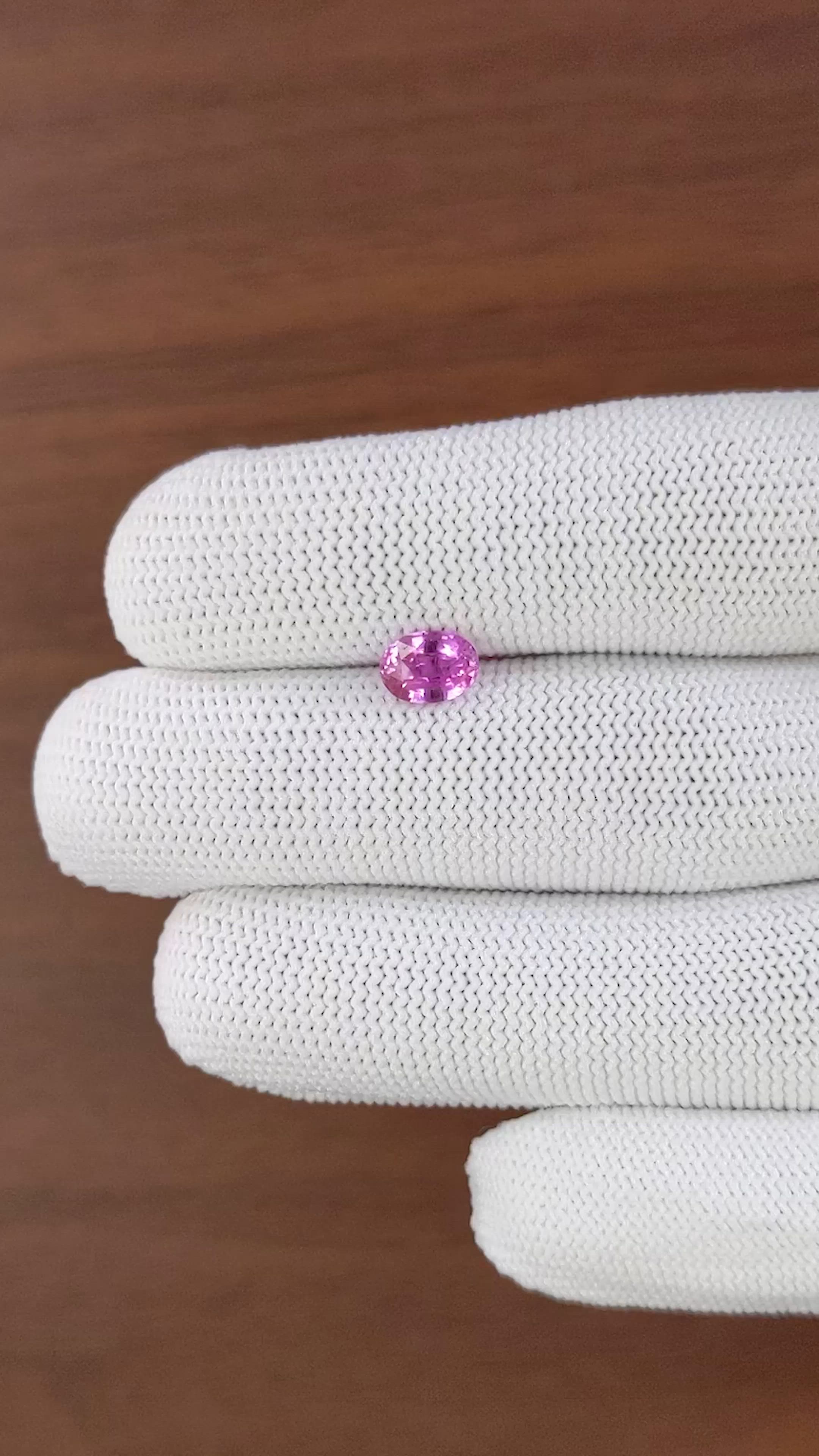1.15 Ct. Purplish Pink Sapphire from Madagascar Size Video