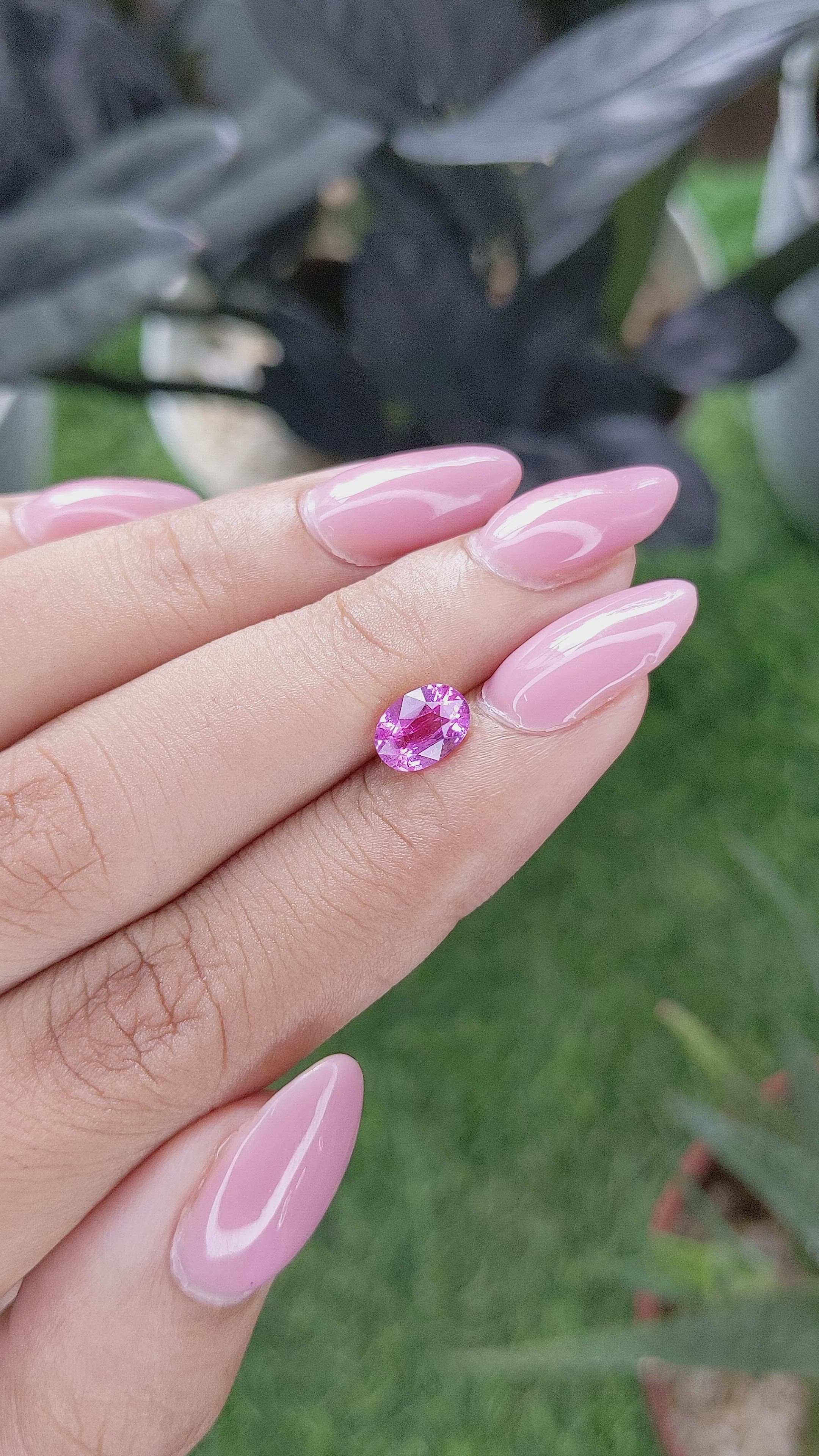 1.15 Ct. Purplish Pink Sapphire from Madagascar Size Video
