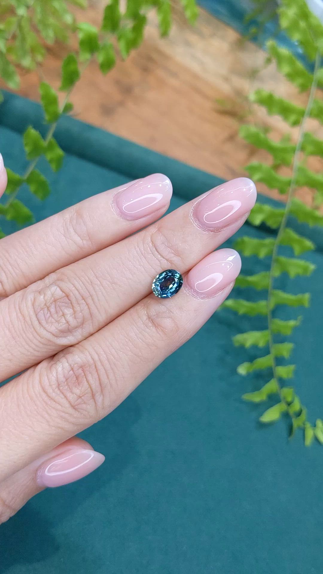 1.42 Ct. Bluish Green Sapphire from Montana Size Video
