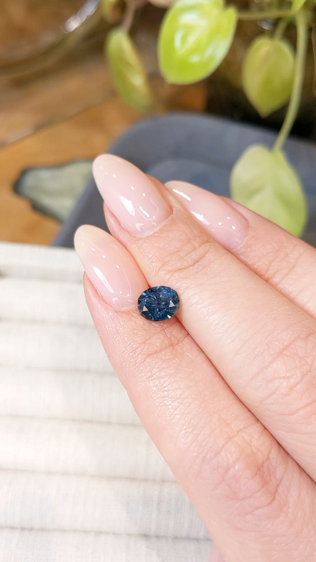 1.46 Ct. Greenish Blue Sapphire from Montana Size Video