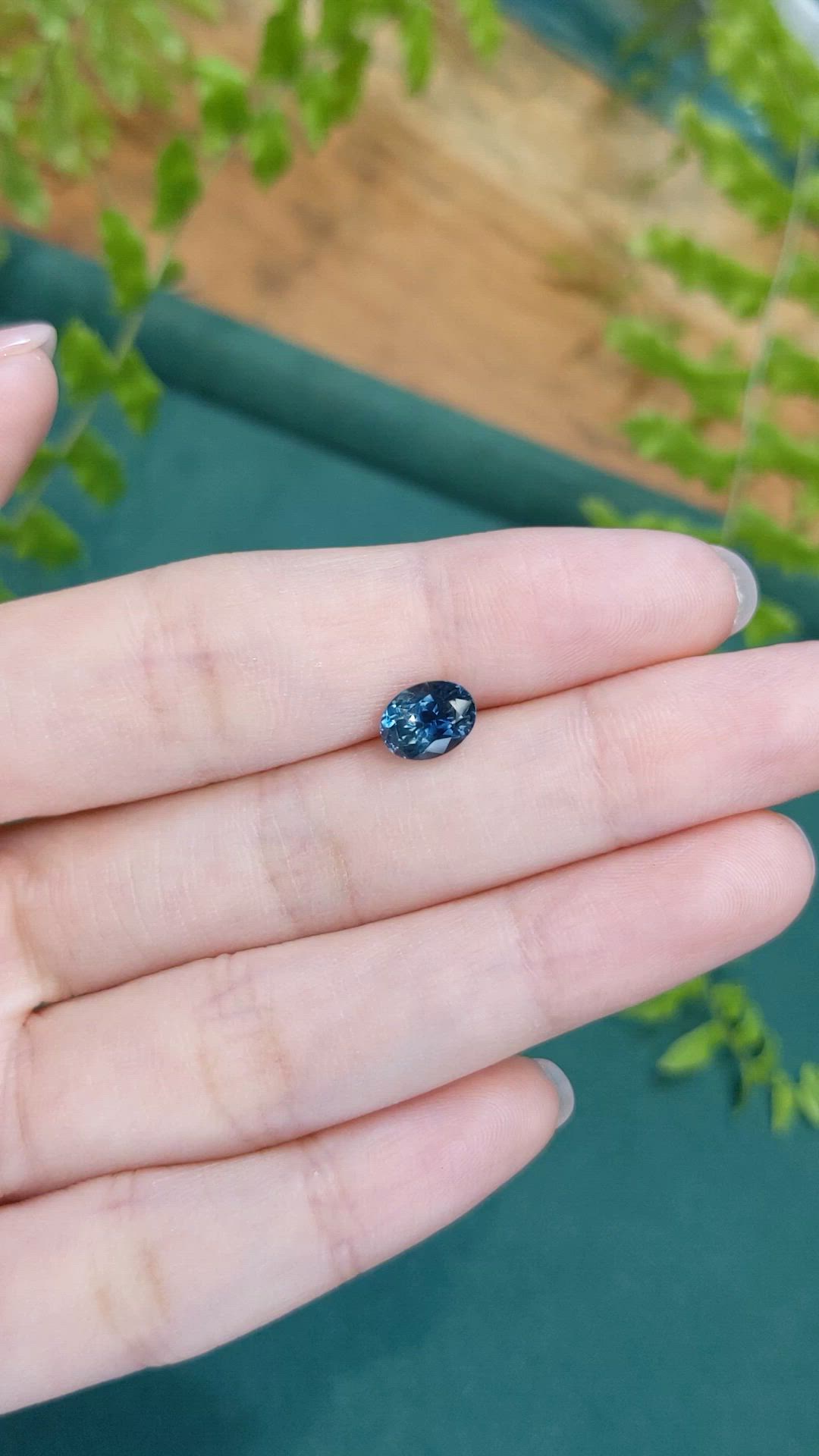 1.72 Ct. Greenish Blue Sapphire from Montana Size Video