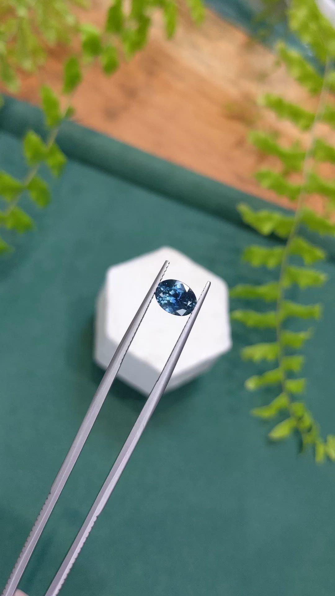 1.72 Ct. Greenish Blue Sapphire from Montana Size Video