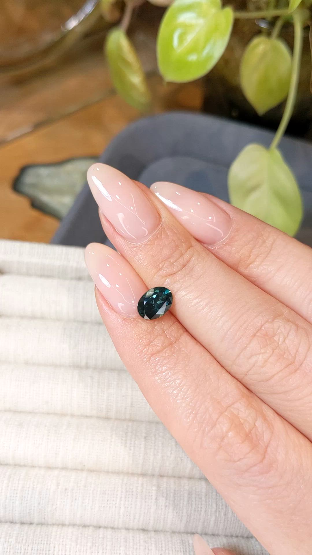 1.49 Ct. Greenish Blue Sapphire from Montana Size Video