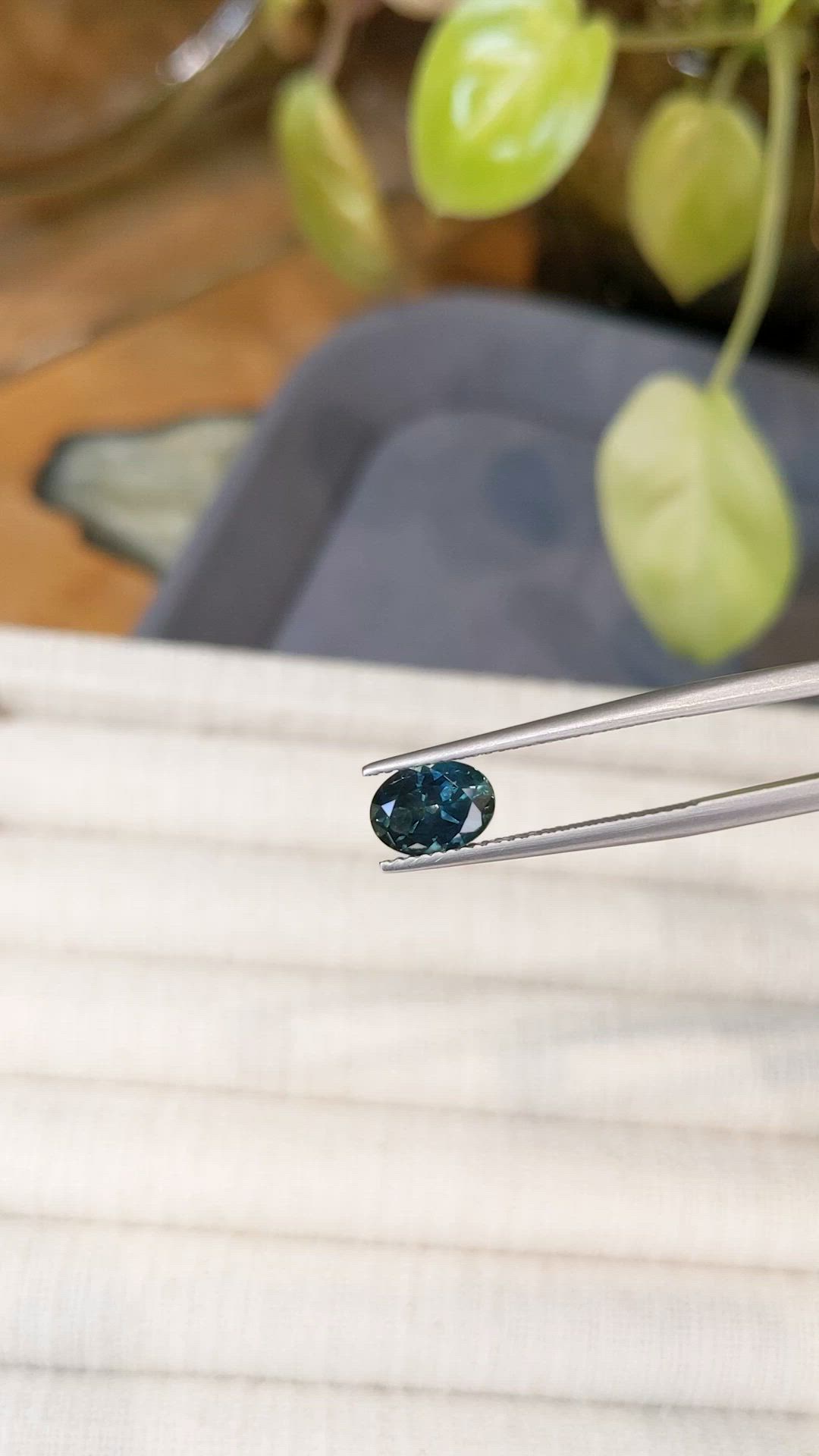 1.49 Ct. Greenish Blue Sapphire from Montana Size Video
