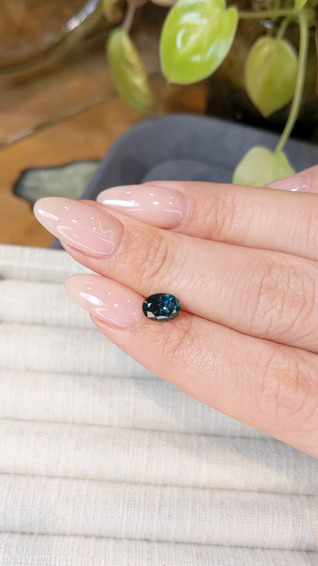 1.49 Ct. Greenish Blue Sapphire from Montana Size Video