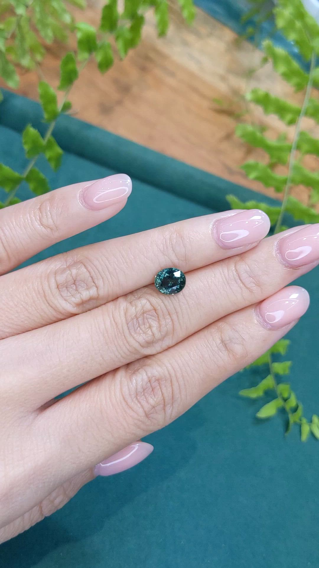2.02 Ct. Bluish Green Sapphire from Montana Size Video
