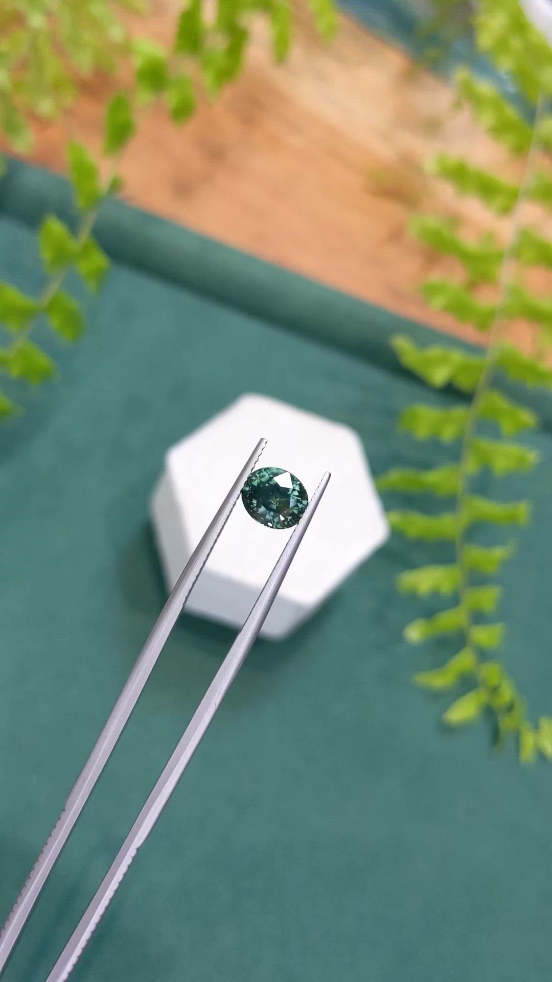 2.02 Ct. Bluish Green Sapphire from Montana Size Video