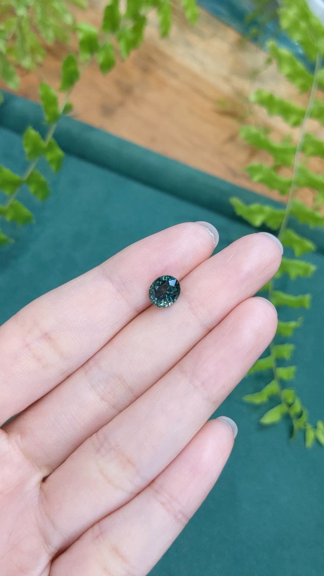 2.02 Ct. Bluish Green Sapphire from Montana Size Video