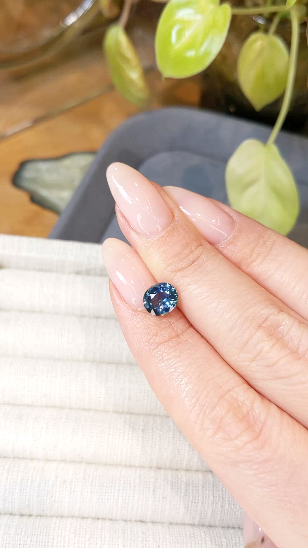 2.00 Ct. Greenish Blue Sapphire from Montana Size Video