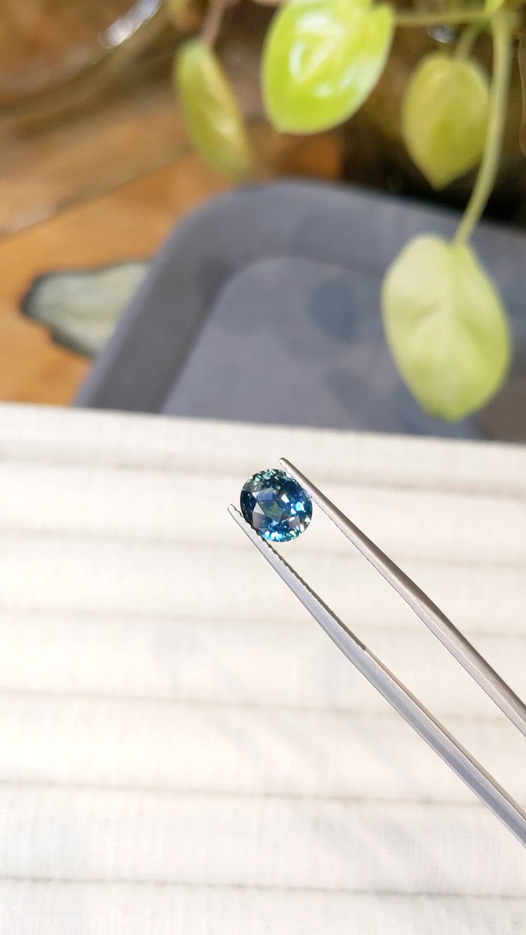 2.00 Ct. Greenish Blue Sapphire from Montana Size Video