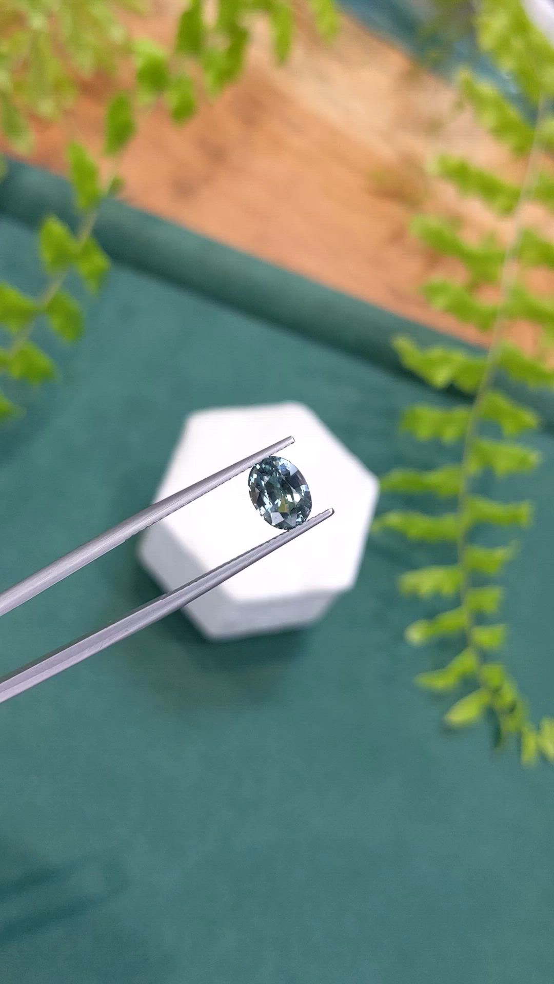 1.88 Ct. Bluish Green Sapphire from Montana Size Video