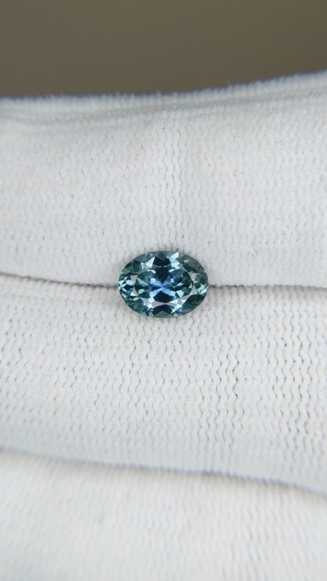 1.54 Ct. Bluish Green Sapphire from Montana Size Video