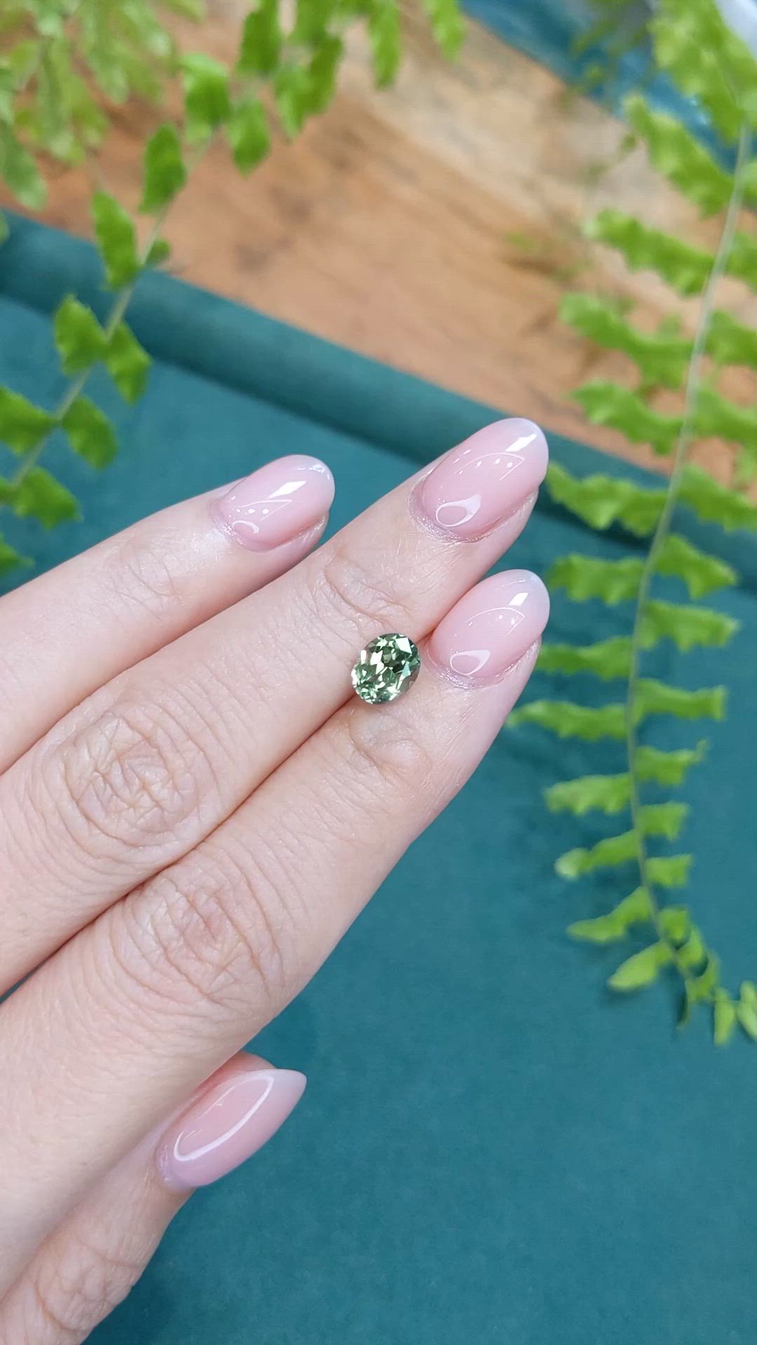 1.55 Ct. Green Sapphire from Montana Size Video