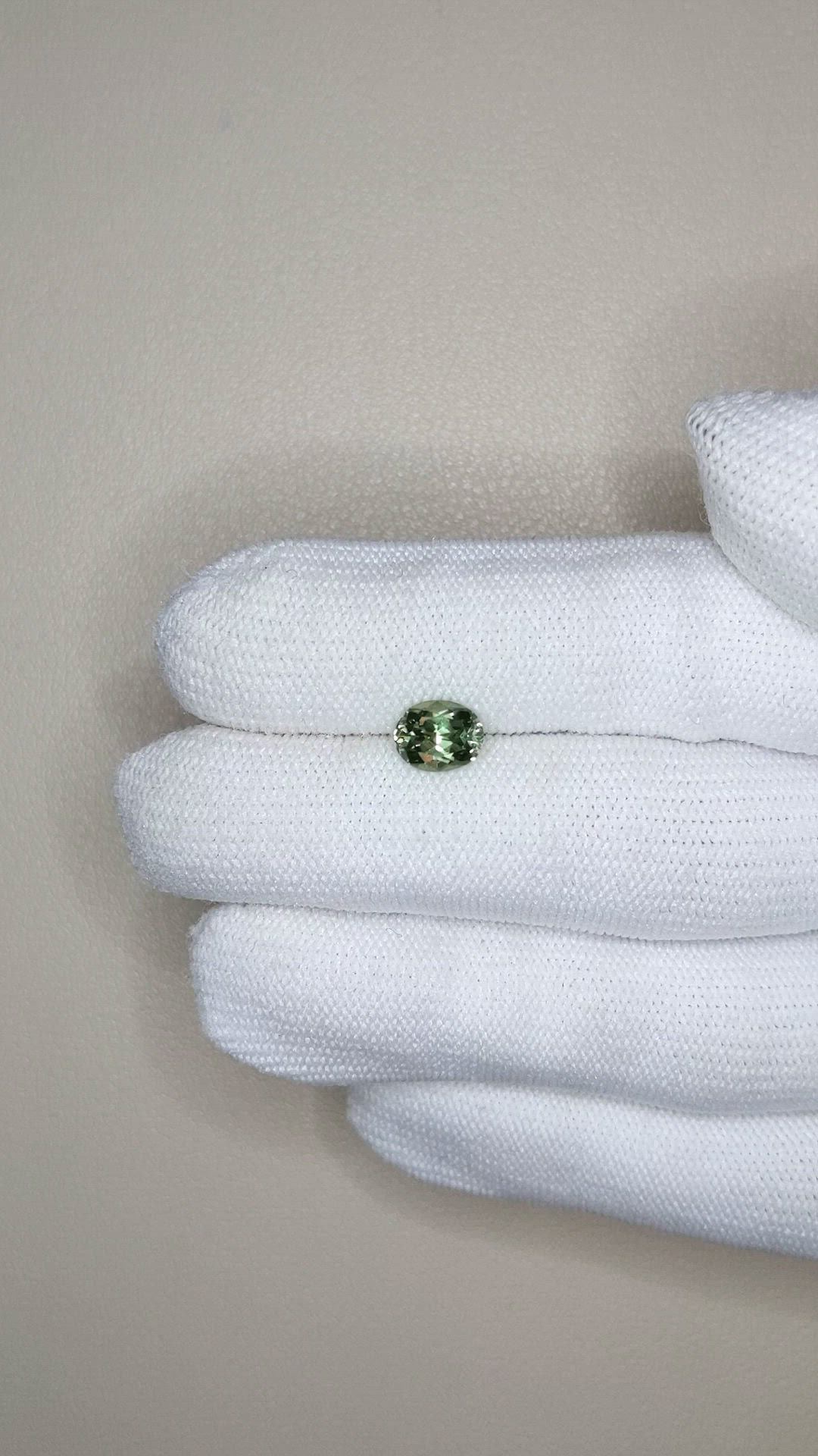 1.55 Ct. Green Sapphire from Montana Size Video