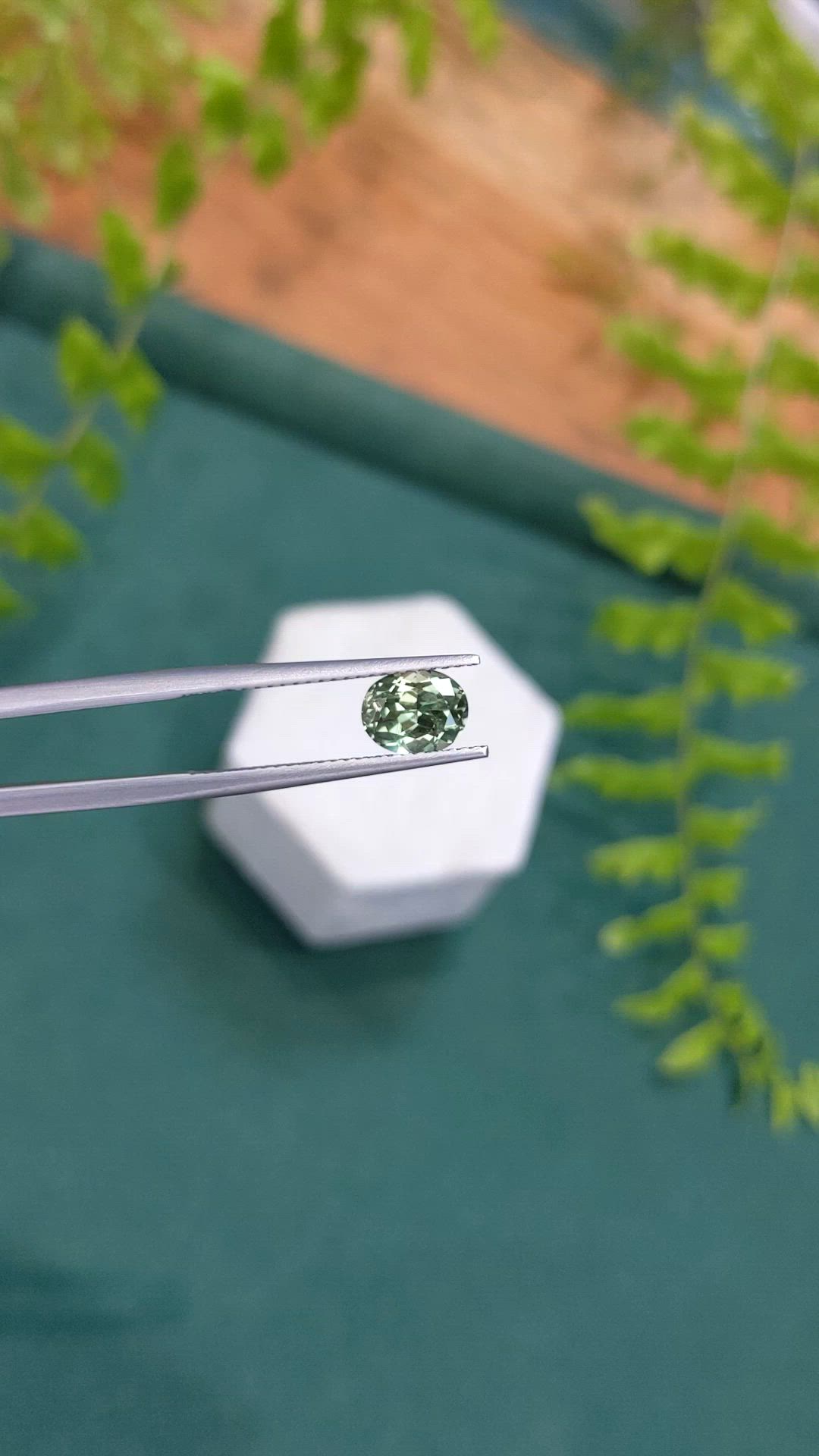 1.55 Ct. Green Sapphire from Montana Size Video