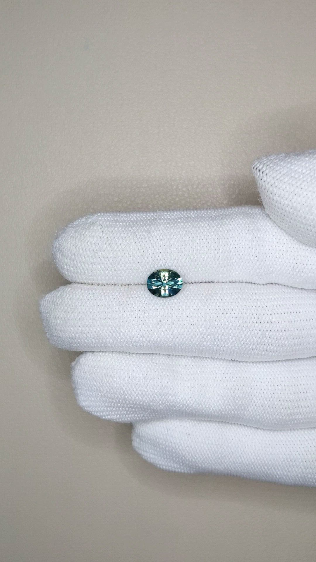 1.41 Ct. Bluish Green Sapphire from Montana Size Video
